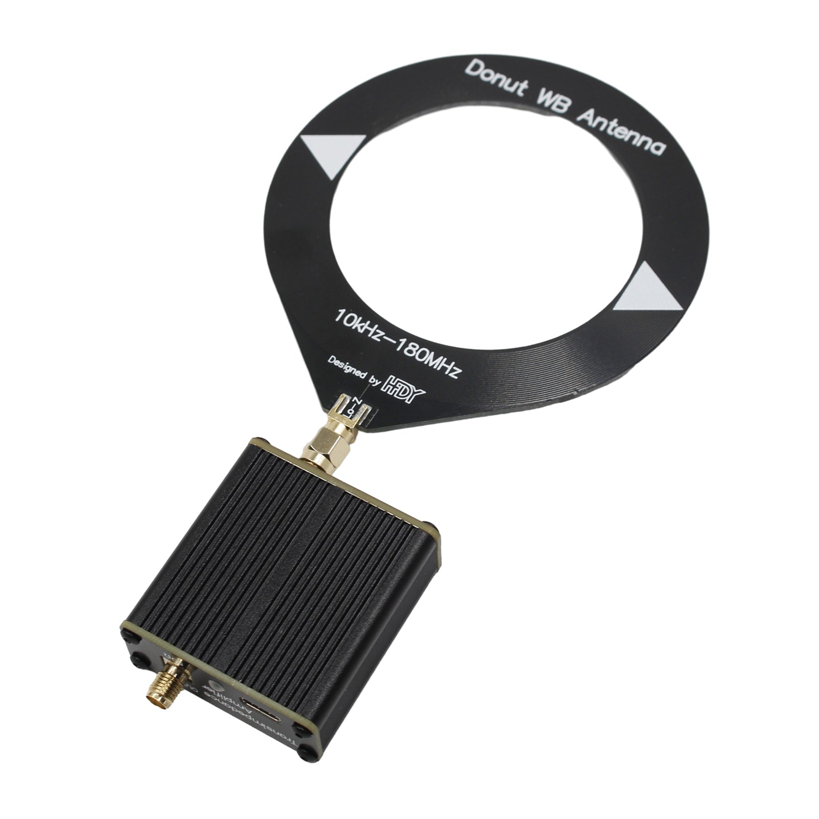 10Khz - 180Mhz Upgraded Donut Broadband Antenna with Low Impedance Converter - High Performance Signal Booster for Ham Radio, CB Radio & Marine Communication