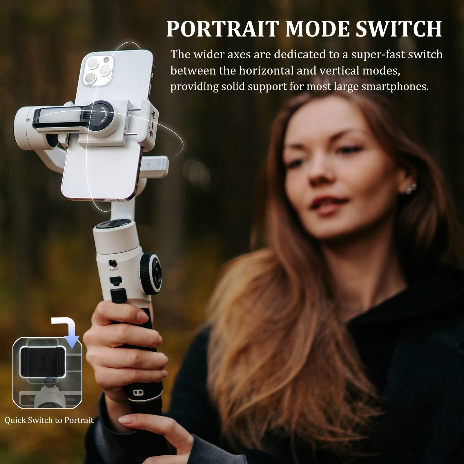 Zhiyun Smooth 5S 3-Axis Smartphone Gimbal Stabilizer - Upgraded Version for iPhone 14/13/12/11 Pro Max/SE2/XS/XR/X/8 Plus & Android Phones - Perfect for Vlogging, YouTube, TikTok Videos & Live Streaming (White)