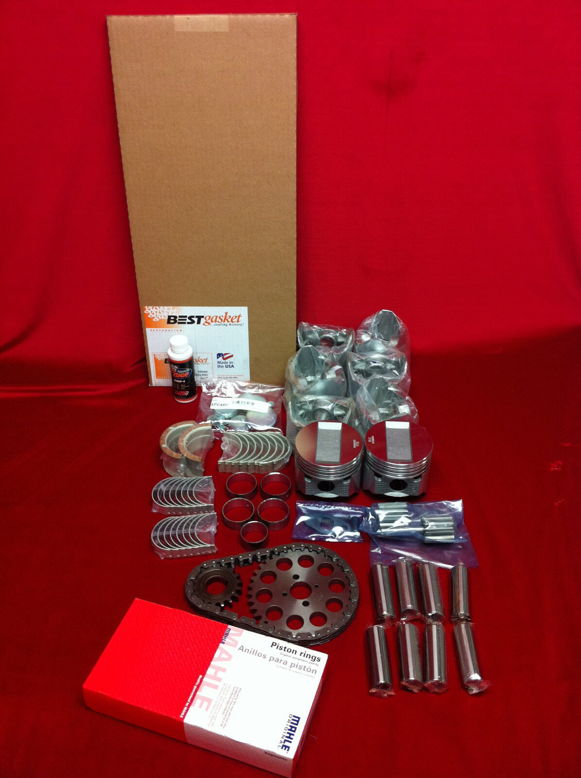 Cadillac 390 Engine Rebuild Kit - Pistons, MOLY Rings, Bearings & Lifters - Compatible with 1959-1962 Cadillac Models - Perfect for Classic Car Restoration & Performance Upgrades