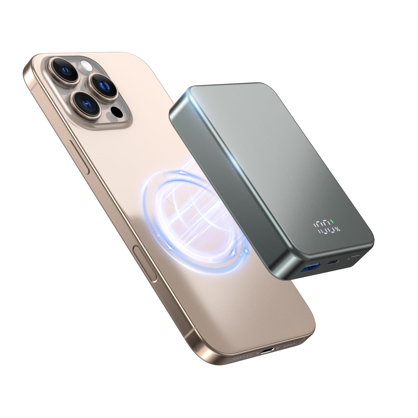 26800mAh Magnetic Power Bank with Magsafe - 20W USB-C Fast Charging Portable Battery for iPhone 16/15/14/13/12 Series | Aluminum Alloy Wireless Charger | Perfect for Travel, Camping & Daily Commute