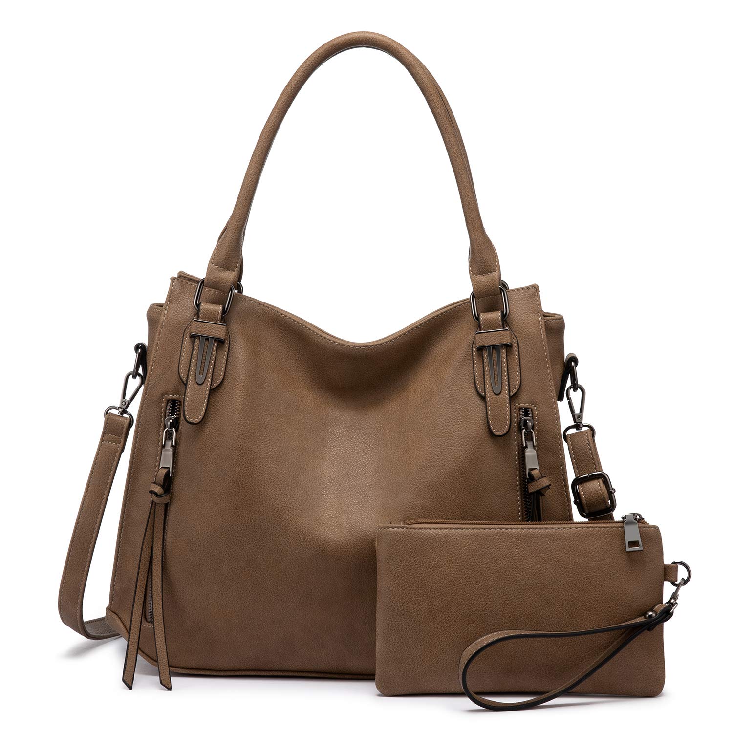 Stylish Vegan Faux Leather Hobo Bag for Women - Large Crossbody Shoulder Purse with Built-in Wallet Holster | Perfect for Work, Travel & Everyday Use