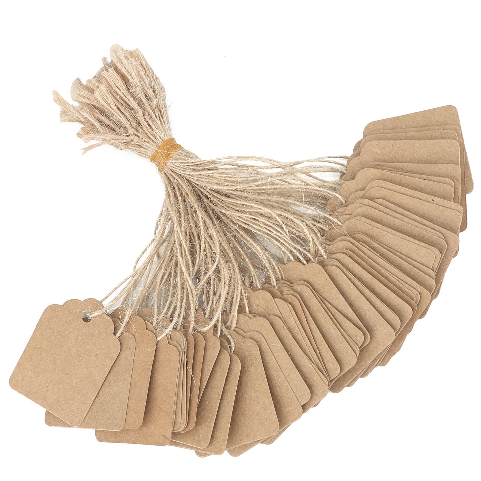 500Pcs Kraft Paper Hang Tags with String - 1.4x1.8 Inch Brown Writable Price Tags for Retail, Jewelry & Clothing - Perfect for Product Pricing, Inventory Organization & Boutique Displays