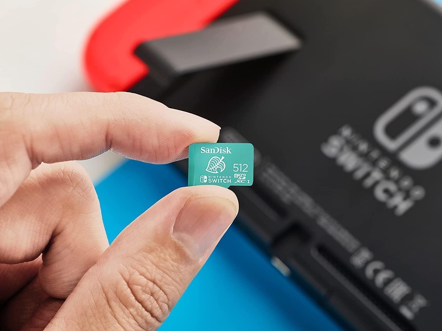 SanDisk 512GB MicroSDXC UHS-I Memory Card for Nintendo Switch - Animal Crossing Leaf Design | High-Speed Storage for Switch, Switch Lite & OLED | Perfect for Gaming, Photos & Videos