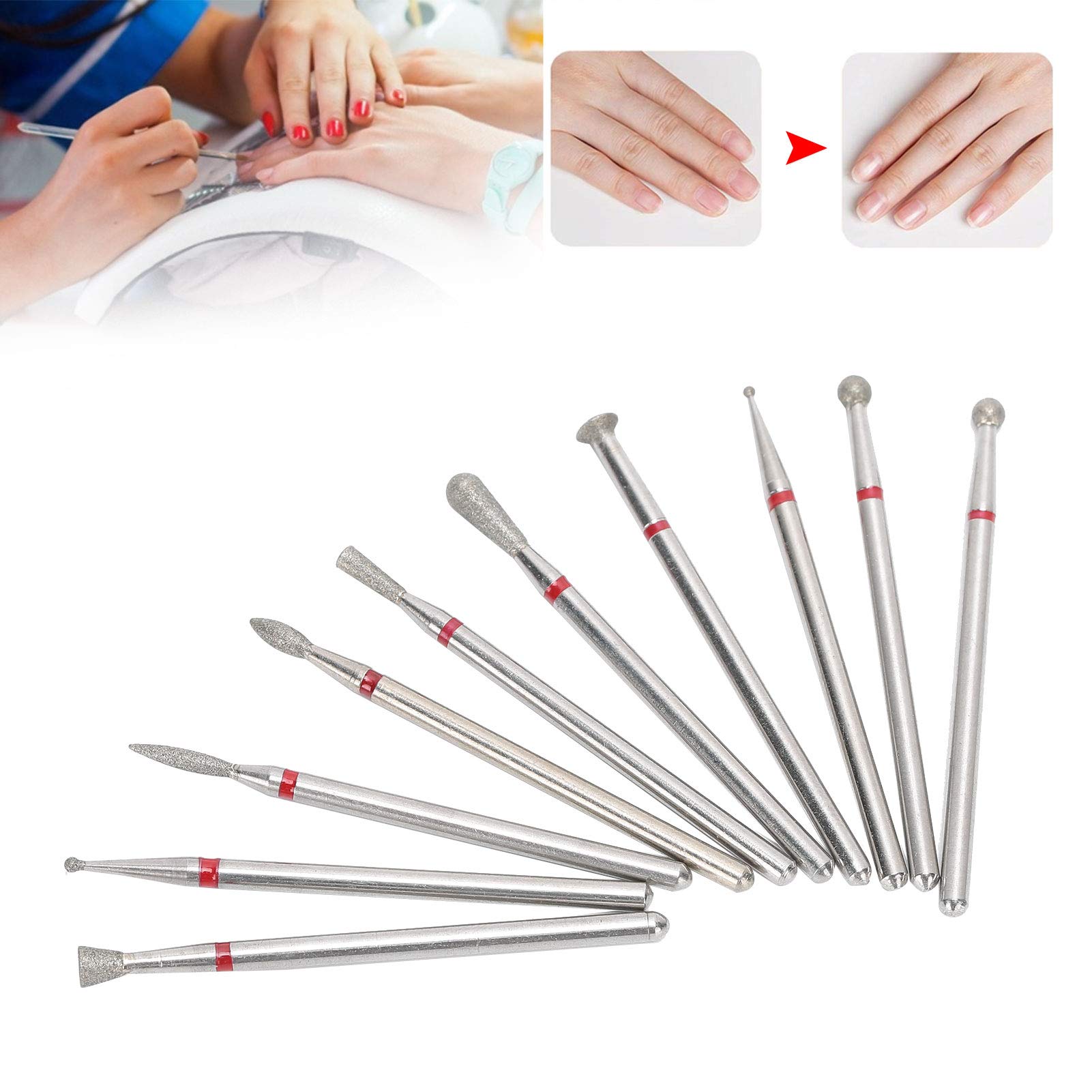 Professional Nail Drill Bits Set - Carborundum Grinder Burrs for Nail Removal & Pedicure - Durable Wear-Resistant Milling Tips - Perfect for Salon, Home Manicure & DIY Nail Care