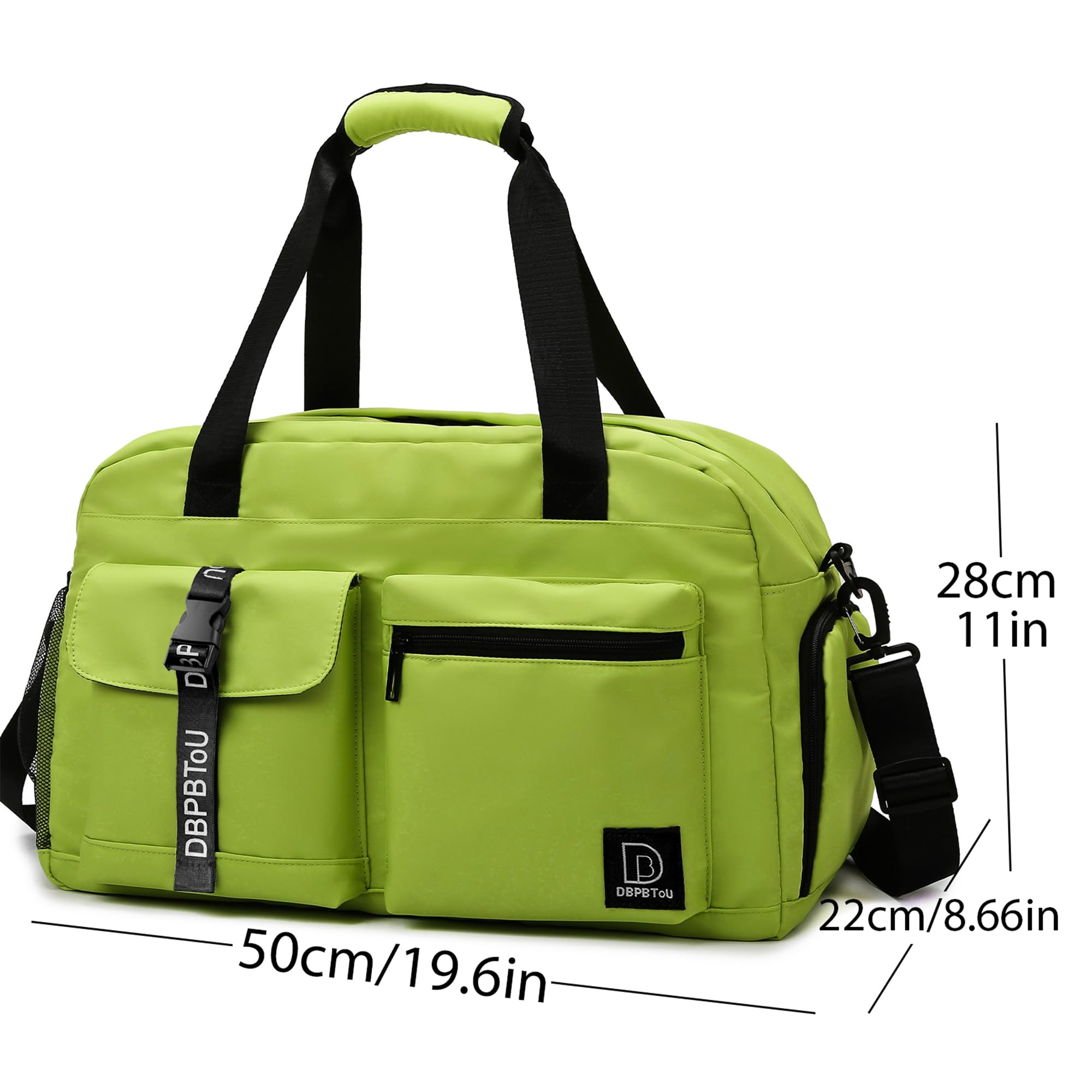 Premium Gym Duffle Bag for Women & Men - Waterproof Travel Carry On Bag with Shoe Compartment - Fitness, Workout, Yoga & Dance Sports Bag (Green) - Perfect for Gym, Travel & Sports Activities