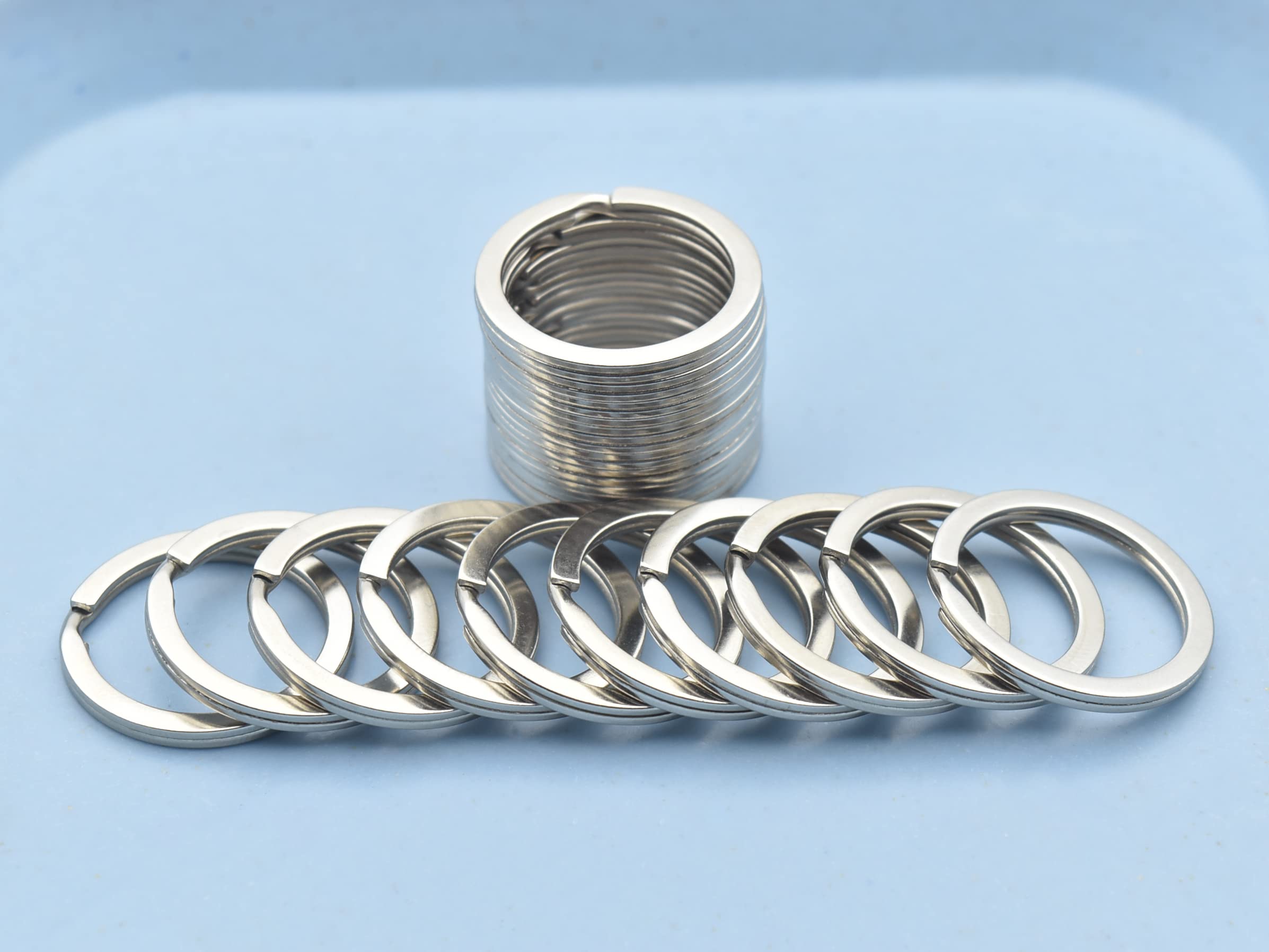 20 Pack Silver Key Rings - 1-1/5 Inch Metal Keychains for Home, Car & Office Keys
