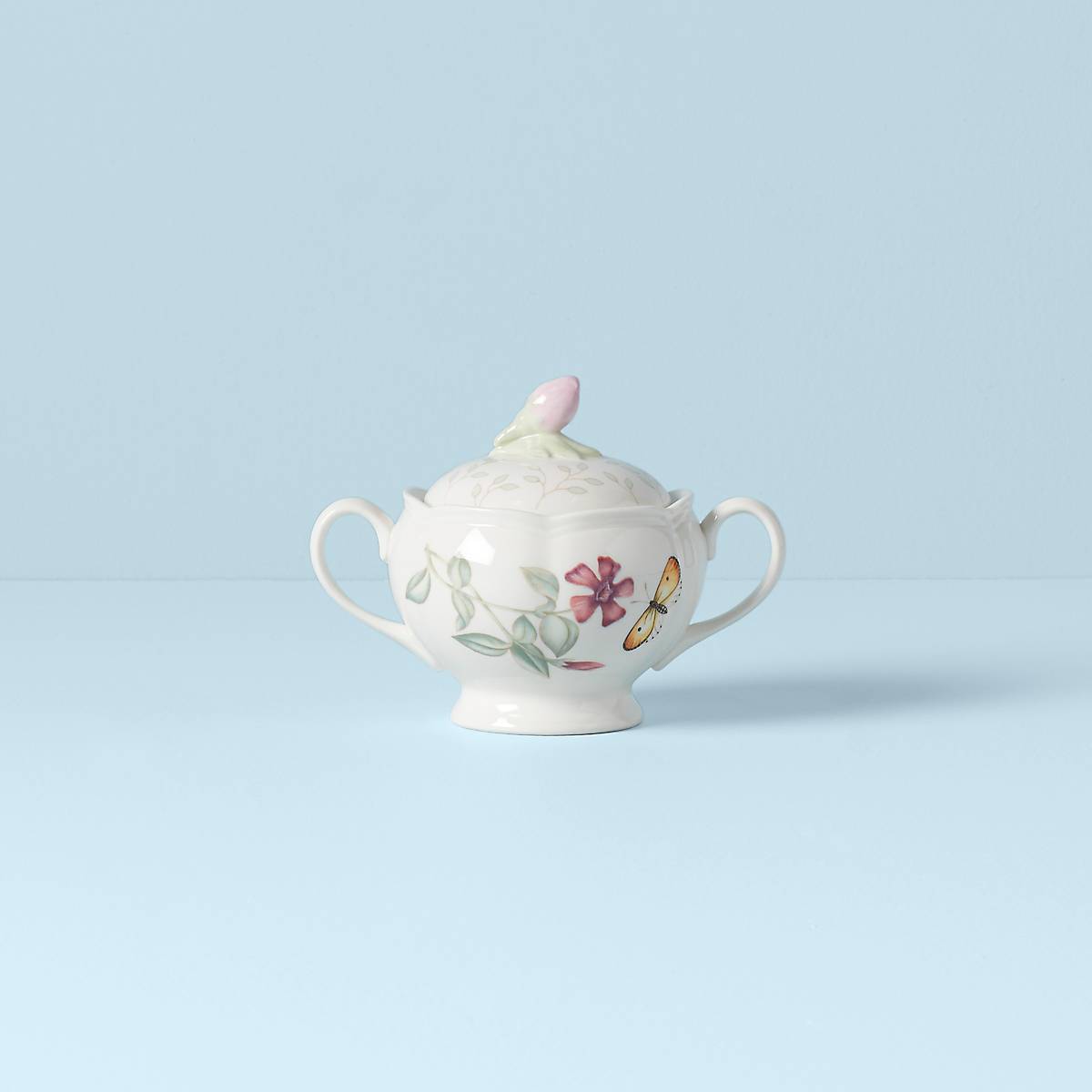 Butterfly Meadow Sugar Bowl - Elegant Porcelain Sugar Container with Lid for Tea, Coffee & Desserts - Perfect for Home, Kitchen & Dining Decor