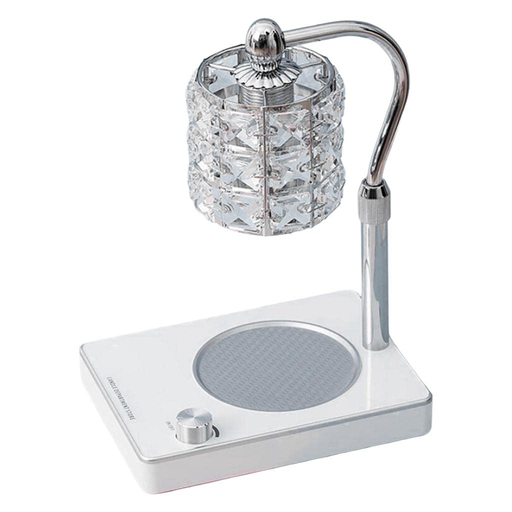FAKEME Electric Wax Candle Melt Warmer Lamp - Silver | Scented Candle Warmer for Home, Office & Spa | Aromatherapy Wax Melter with Soft LED Light for Relaxation & Mood Enhancement