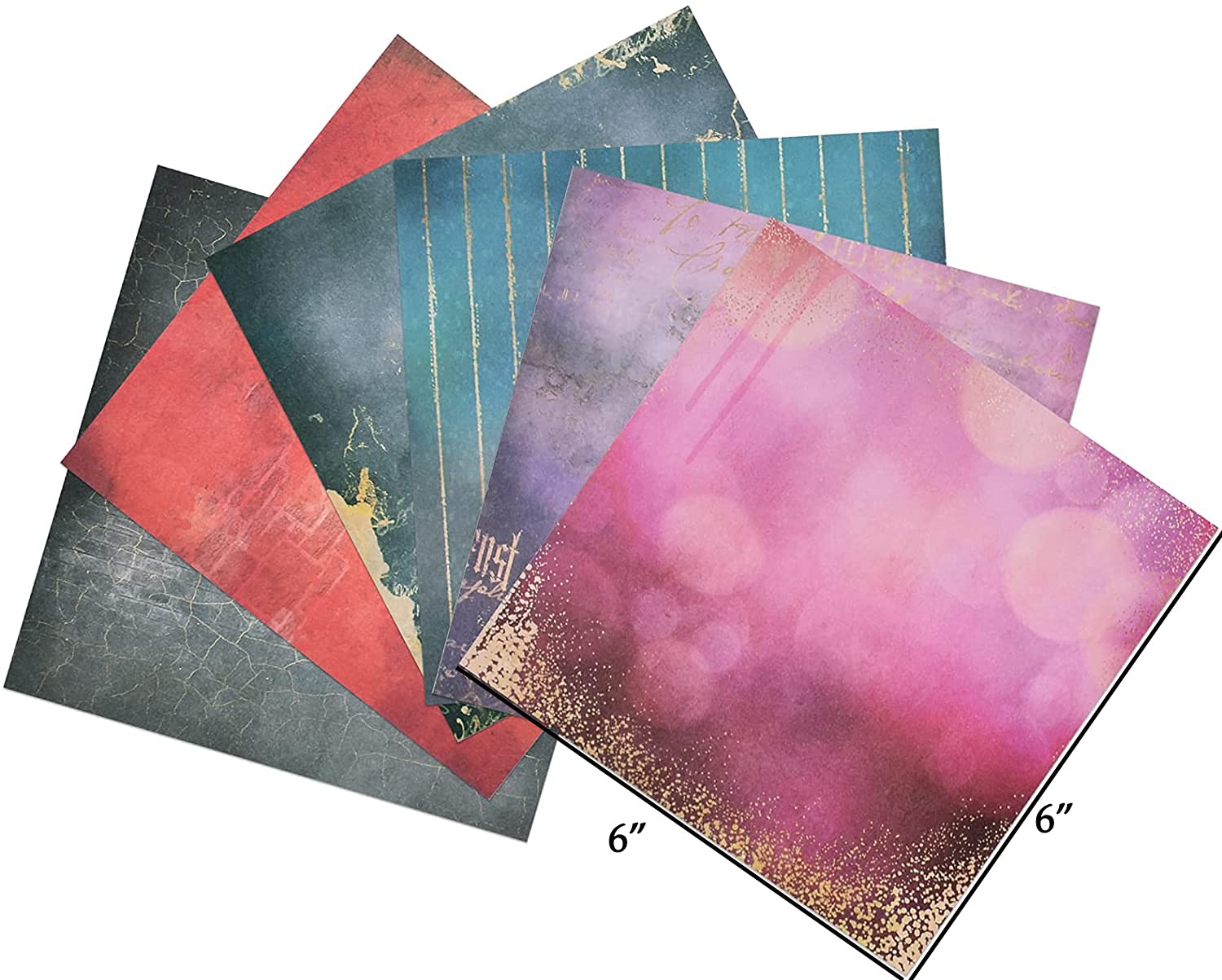 LevyLisa 6x6 Inch Cardstock Paper Pad - 24 Sheets Single-Sided Space Themed Scrapbooking Paper for DIY Crafts, Photo Albums & Card Making | Universe Design Decorative Paper Collection