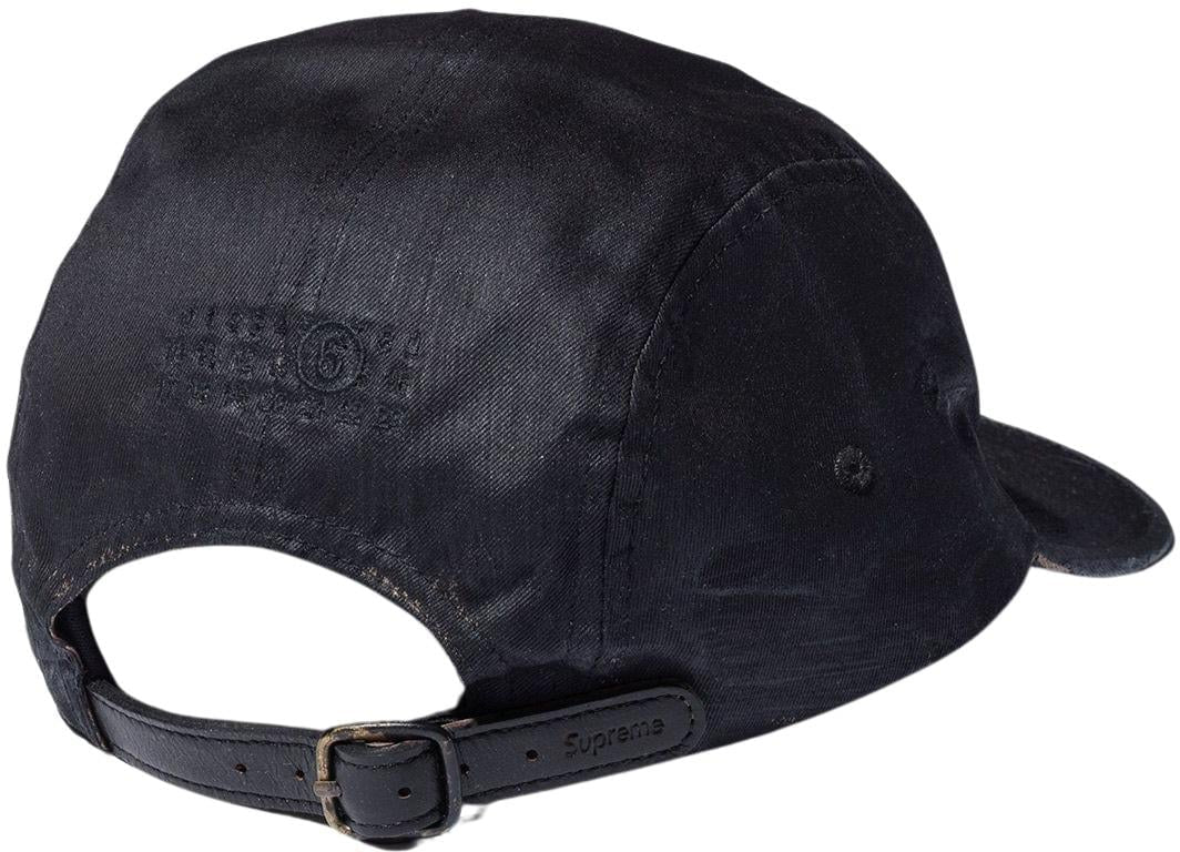 Supreme MM6 Maison Margiela Painted Camp Cap Black - Stylish Unisex Hat for Streetwear & Urban Fashion