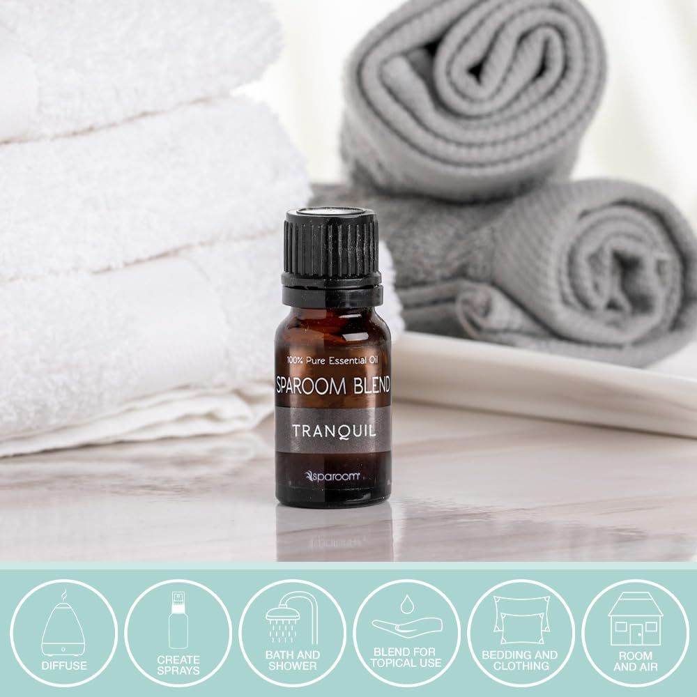 SpaRoom 100% Pure Undiluted Essential Oil - Tranquil Blend Aromatherapy Oil, 10 mL for Relaxation, Stress Relief & Home Spa