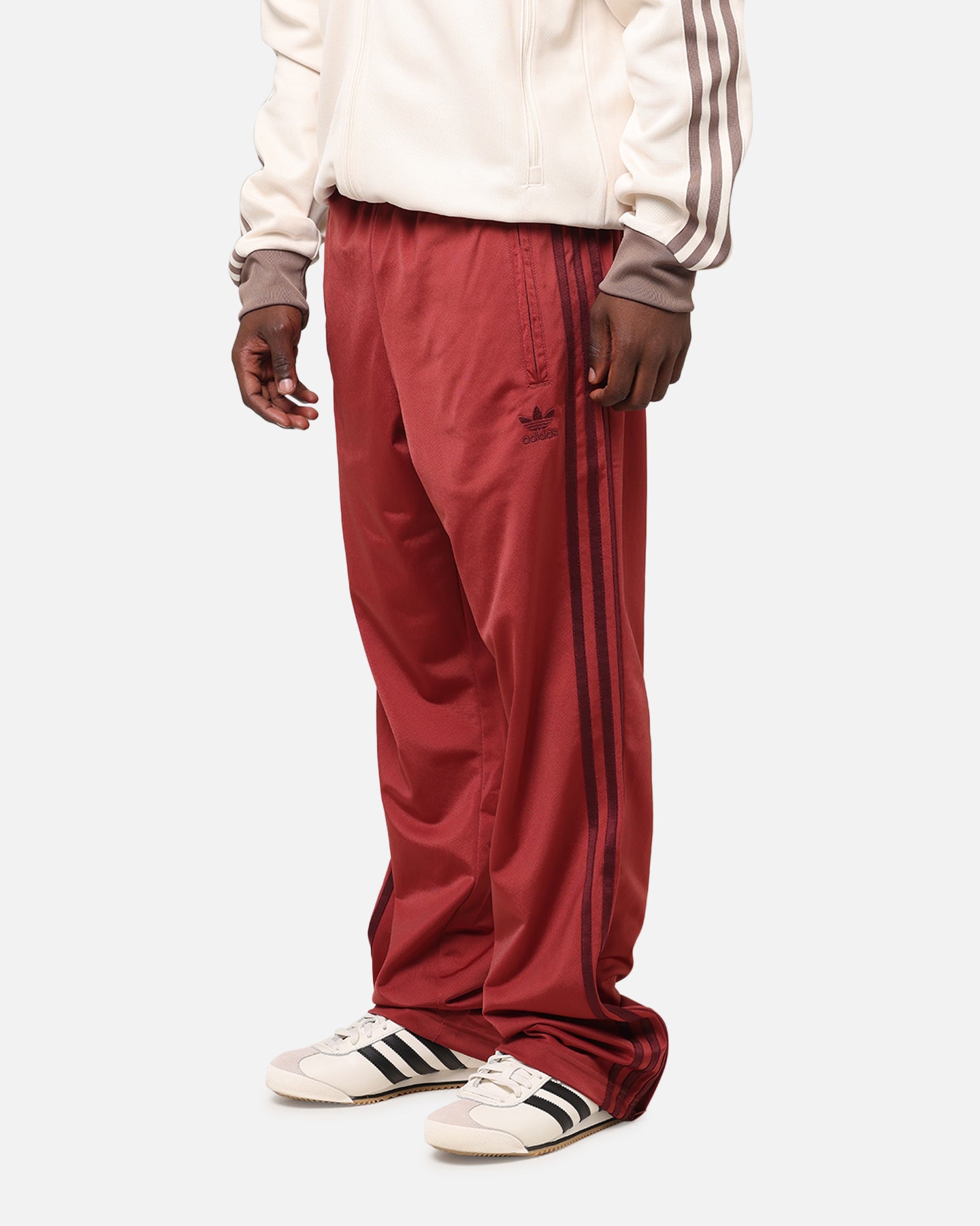 Adidas Firebird Track Pants for Women - Ruby Red Retro Athletic Joggers - Casual Streetwear & Gym Workout Pants