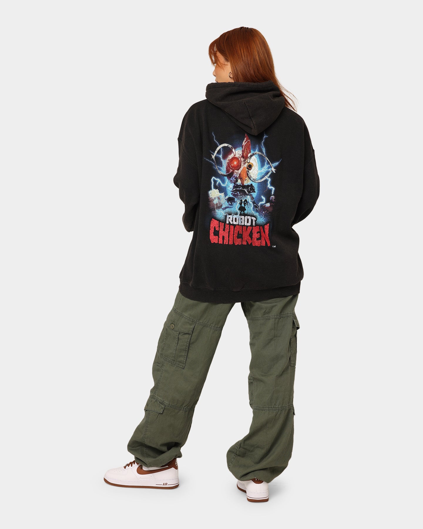 Robot Chicken Vintage Hoodie - Black Wash | American Thrift | Official Merchandise | Perfect for Cosplay, Anime Conventions & Casual Wear