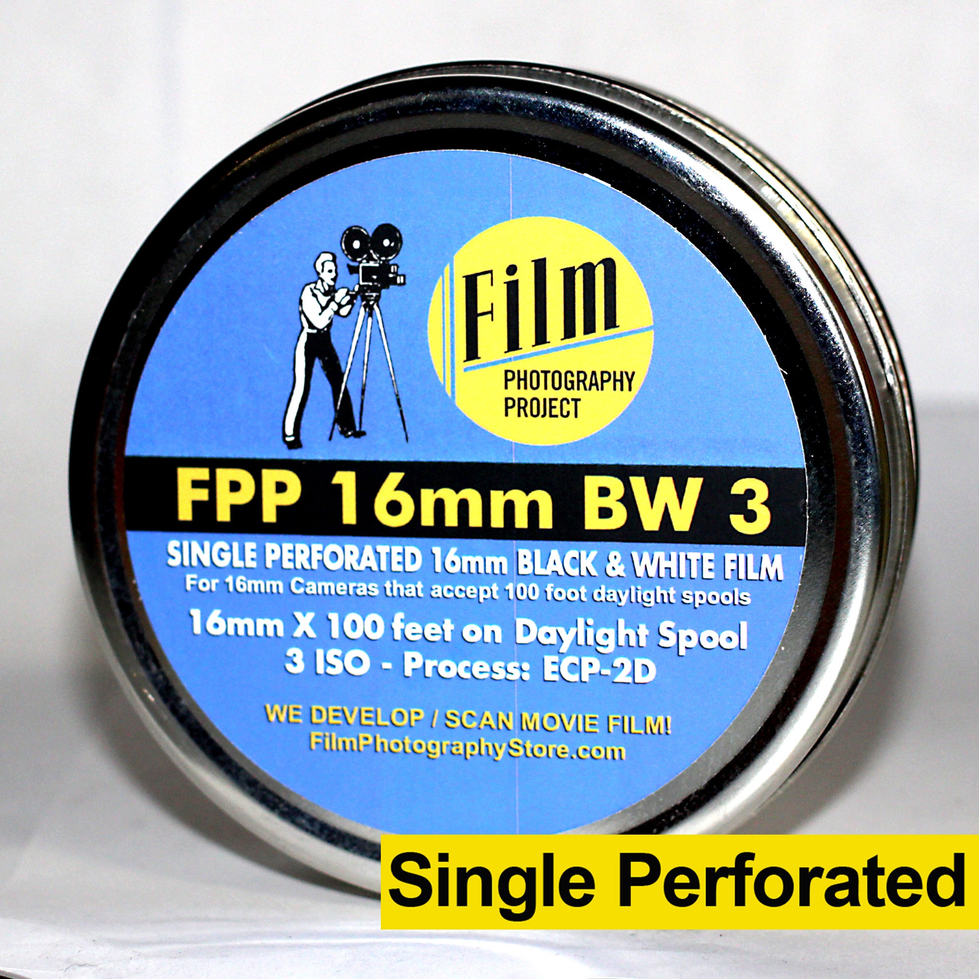16mm Black & White Film Single Perf Negative - 100 ft Roll for Analog Photography & Vintage Movie Making (Ideal for Short Films, Home Movies & Experimental Projects)