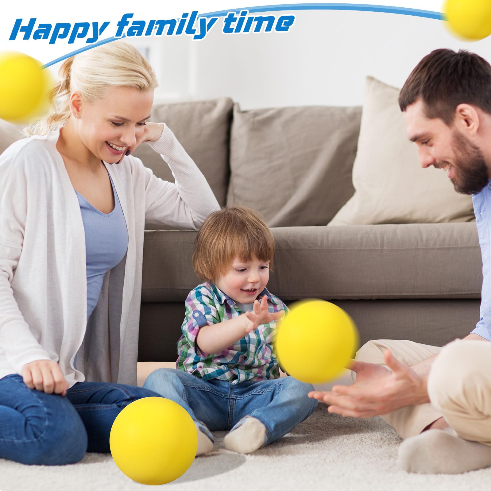 2 Pack 7 Inch High Density Foam Balls - Soft, Bouncy & Silent for Indoor/Outdoor Sports, Classroom Games, Yoga, and Physical Therapy - Lightweight & Easy to Grasp (Yellow)