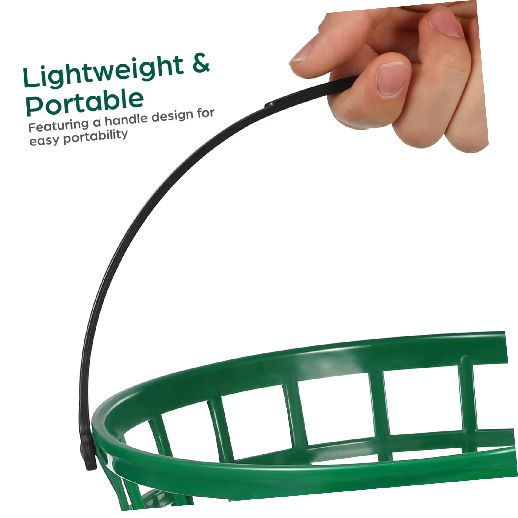 BESPORTBLE Golf Ball Picker Basket - Portable Golf Ball Collector with Hollow Design, Holds 50 Balls (Green) - Perfect for Driving Range Practice & Course Accessories