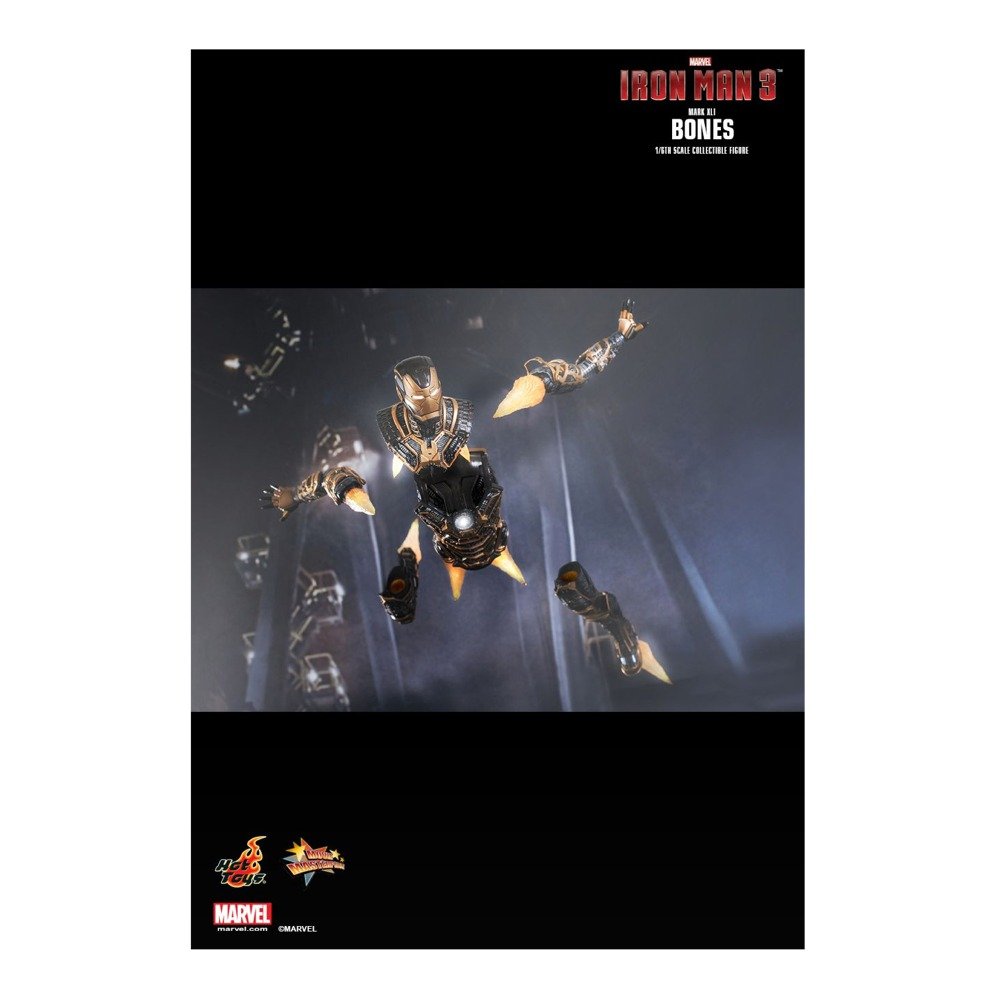 Hot Toys Iron Man Mark 41 Bones 1/6 Scale Collectible Action Figure - Movie Masterpiece from Iron Man 3 | Perfect for Marvel Fans, Display Collections & Superhero Decor