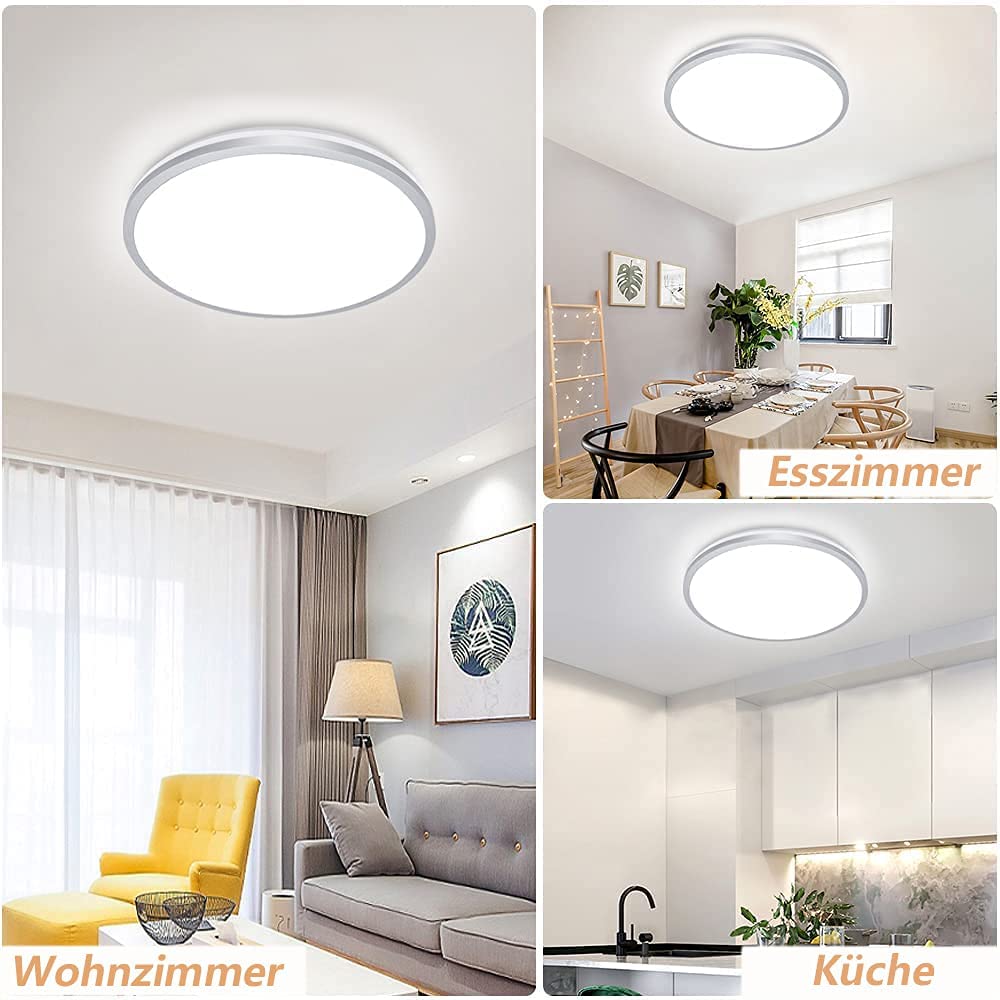 Dimmable 35W Round LED Flush Mount Ceiling Light with Remote Control - 3 Color Changing, Timer Function for Living Room, Bedroom, Dining Room - Modern Close to Ceiling Light Fixtures for Home & Office Lighting