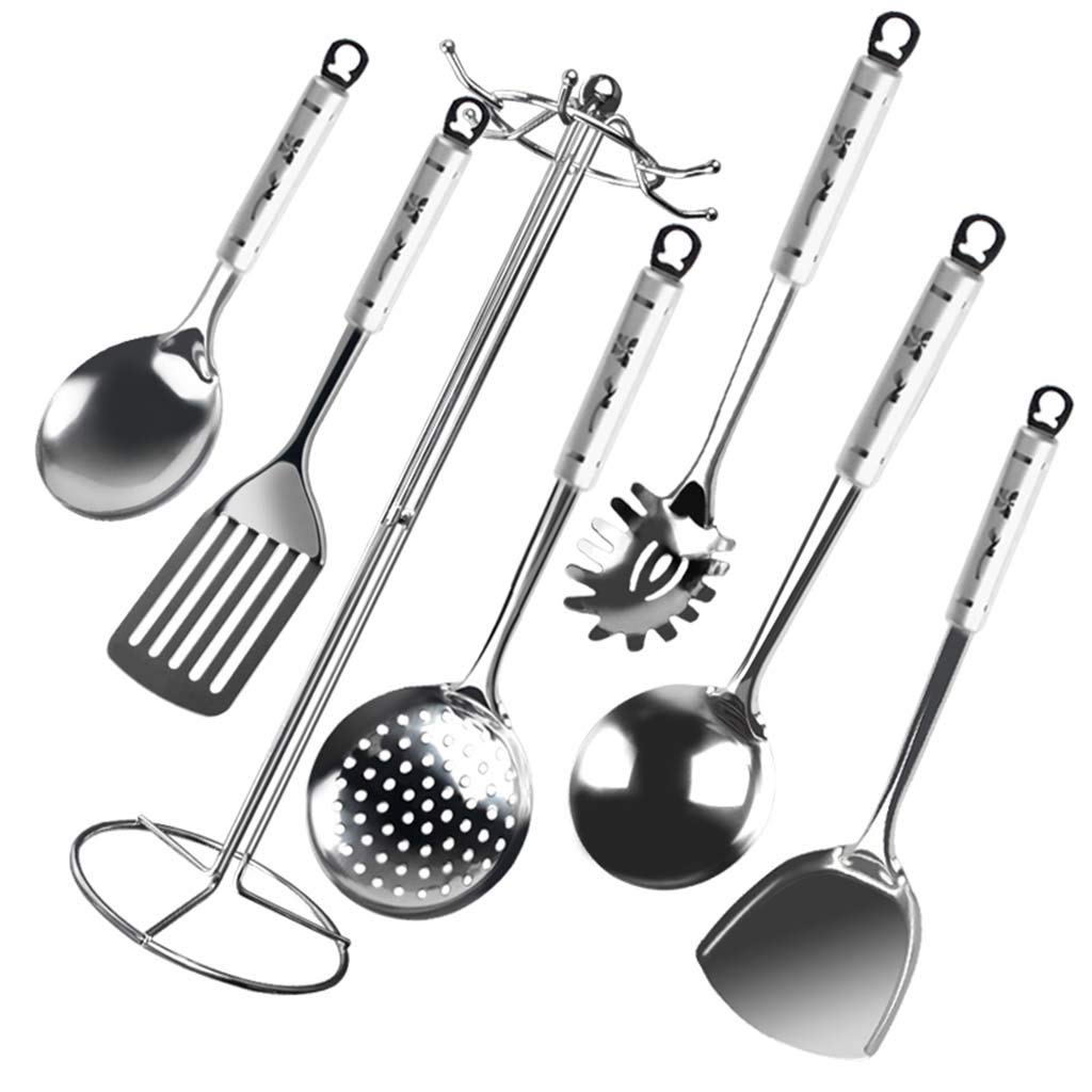 Premium 7-Piece Stainless Steel Kitchen Utensil Set - Spatula, Spoon, Shovel & More for Cooking, Baking & Grilling | Durable Cookware Tools for Home Chefs & Professional Kitchens