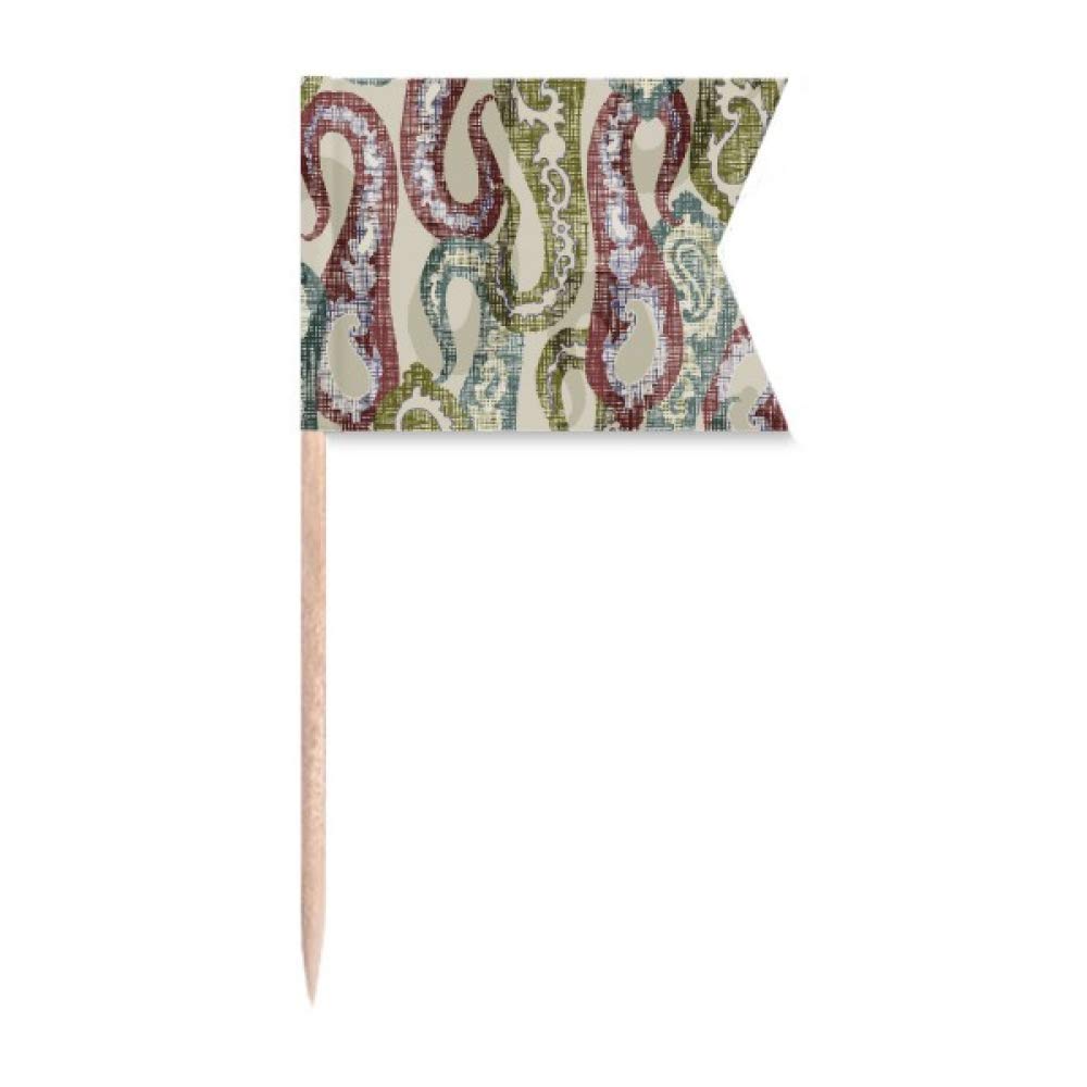 Abstract Toothpick Flags - Red Blue Green for Party Cake & Cheese Plates