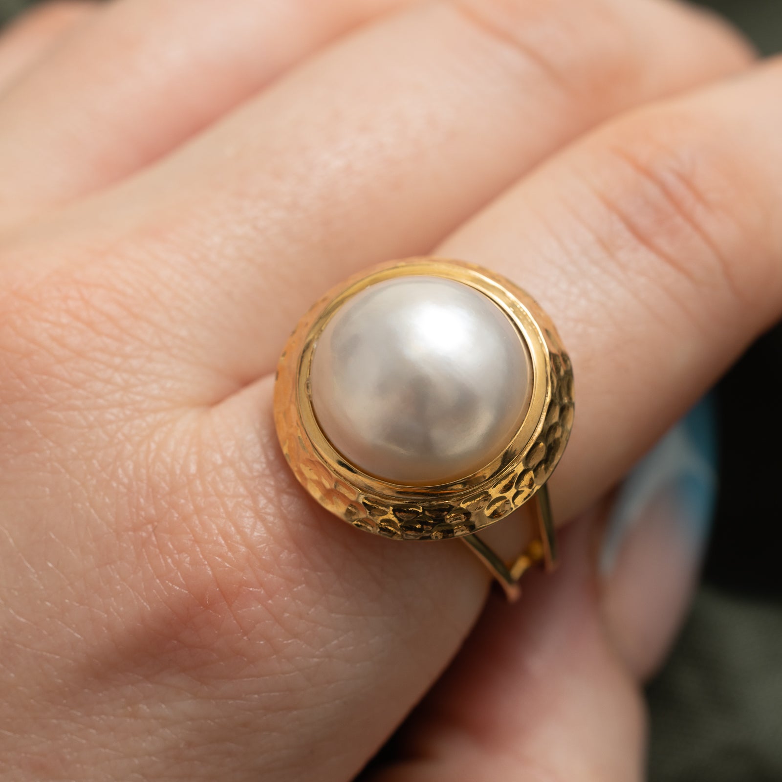 Exquisite Solitaire Pearl Cocktail Ring for Women - Size 7.25 | Elegant Statement Jewelry for Parties, Weddings & Special Occasions