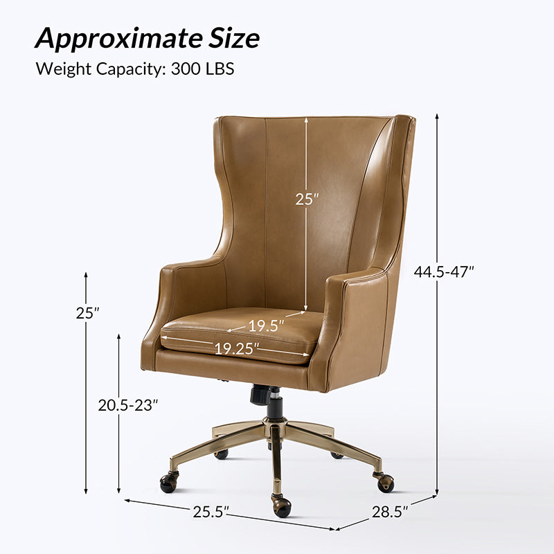 Premium Elodio Office Chairs with Genuine Leather - Ergonomic Executive Desk Chair for Home & Business Workspaces