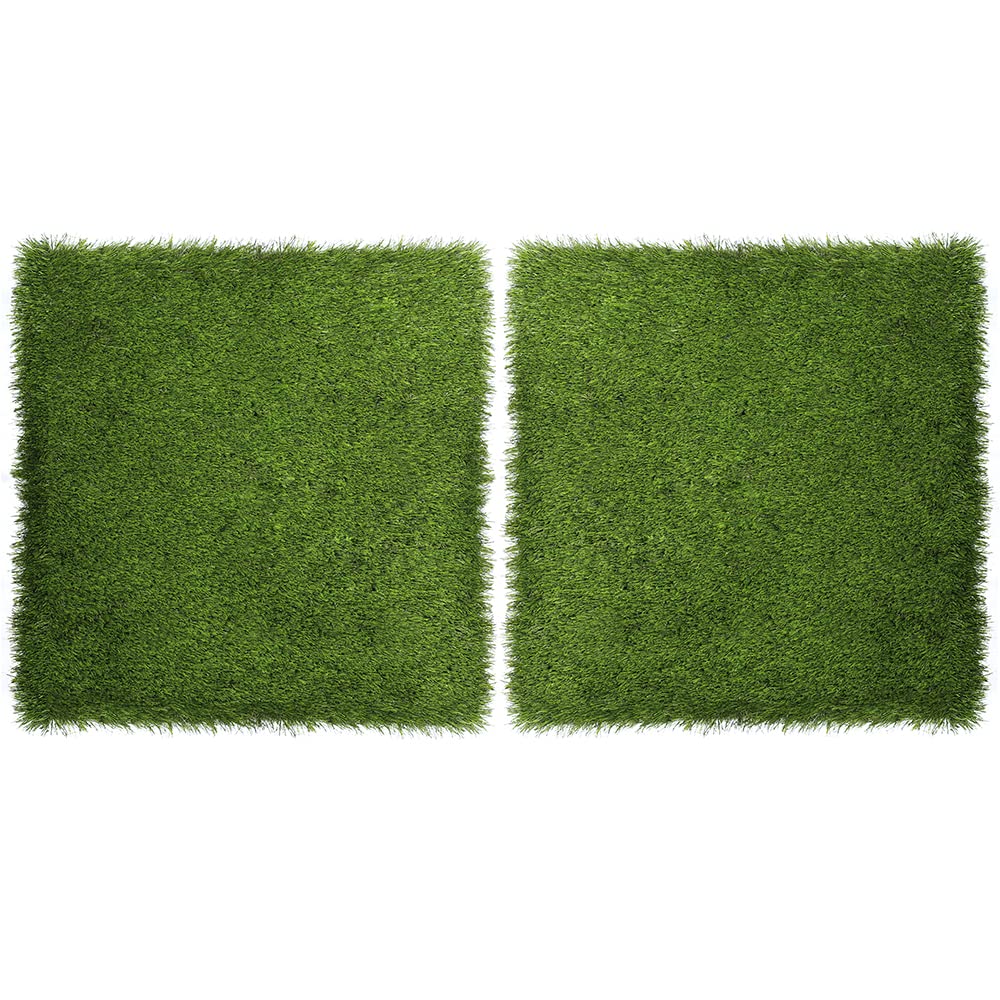 2 ft. x 2 ft. Artificial Grass Deck Tiles - Premium Faux Zoysia Grass Plastic Flooring for Patio, Balcony & Outdoor Spaces (Set of 4, Green) - Perfect for Decks, Poolside & Rooftop Gardens