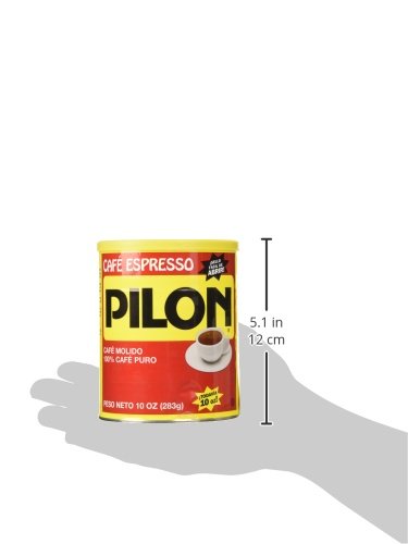Premium Cafe Pilon Espresso Ground Coffee - 10oz Can (283g) - Authentic Cuban Coffee Blend for Espresso Machines & Moka Pots - Perfect for Home Brewing, Office Use & Gifts
