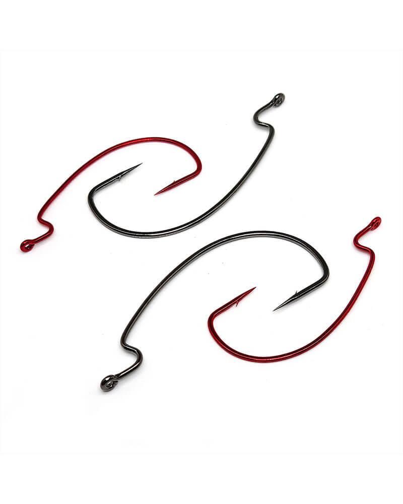 Gamakatsu EWG Worm Hooks - Extra Wide Gap Fishing Hooks for Bass, Trout, and Saltwater Fishing - Black Nickel Finish - Ideal for Soft Plastic Baits and Worms