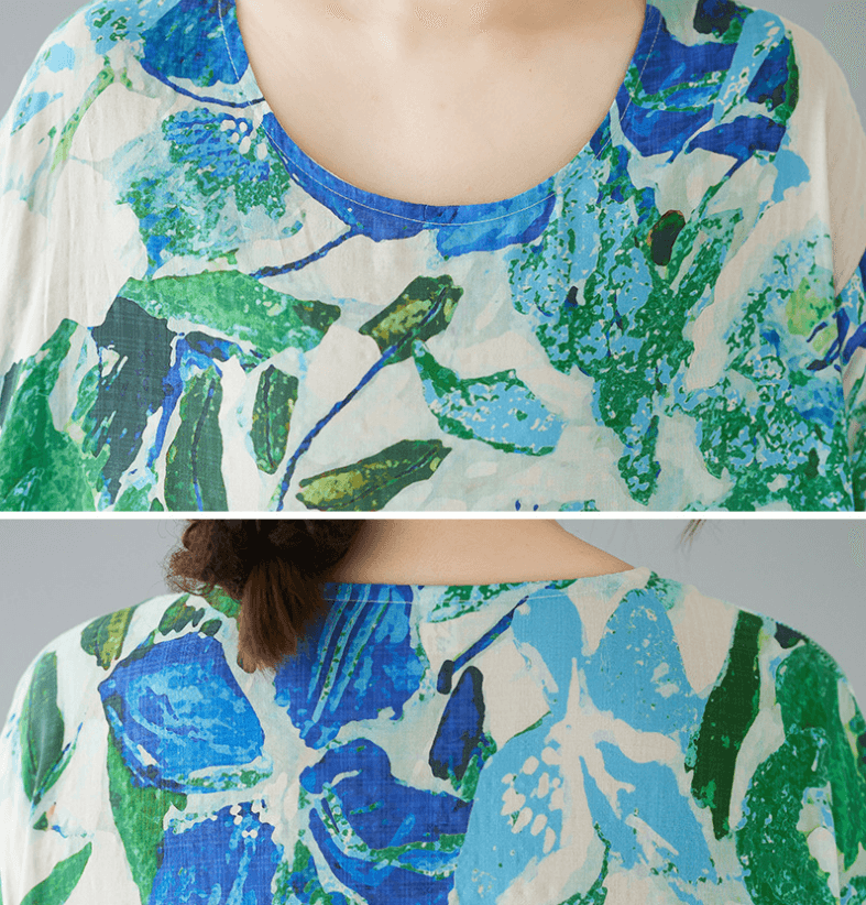 Women's Summer Printed Maxi Dress - Oversized Flowy Beach Dress for Vacation, Party & Casual Wear