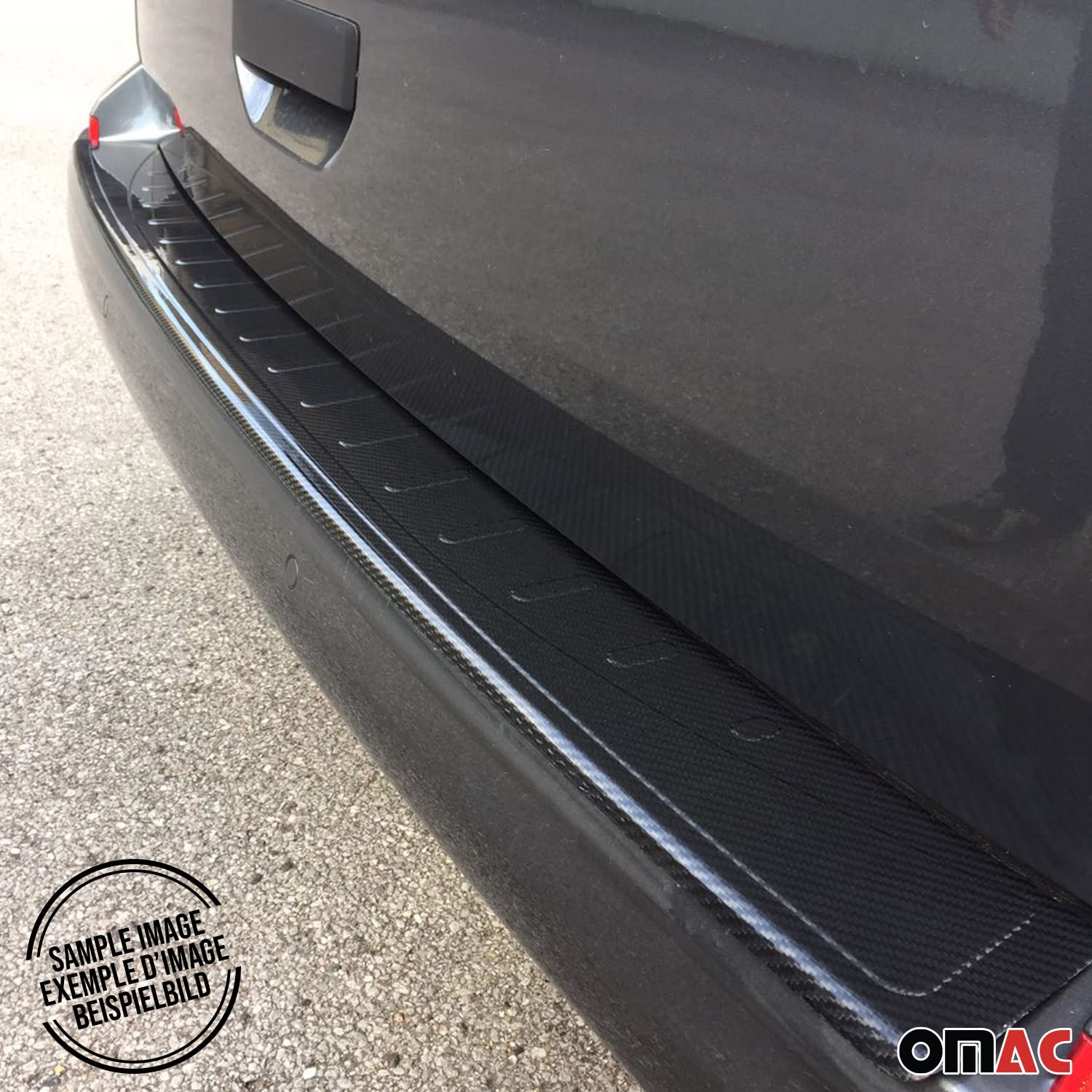 OMAC Carbon Fiber Rear Bumper Sill Cover Protector Guard for 2019-2023 Jeep Renegade | Durable Exterior Accessory for Off-Road & Urban Driving