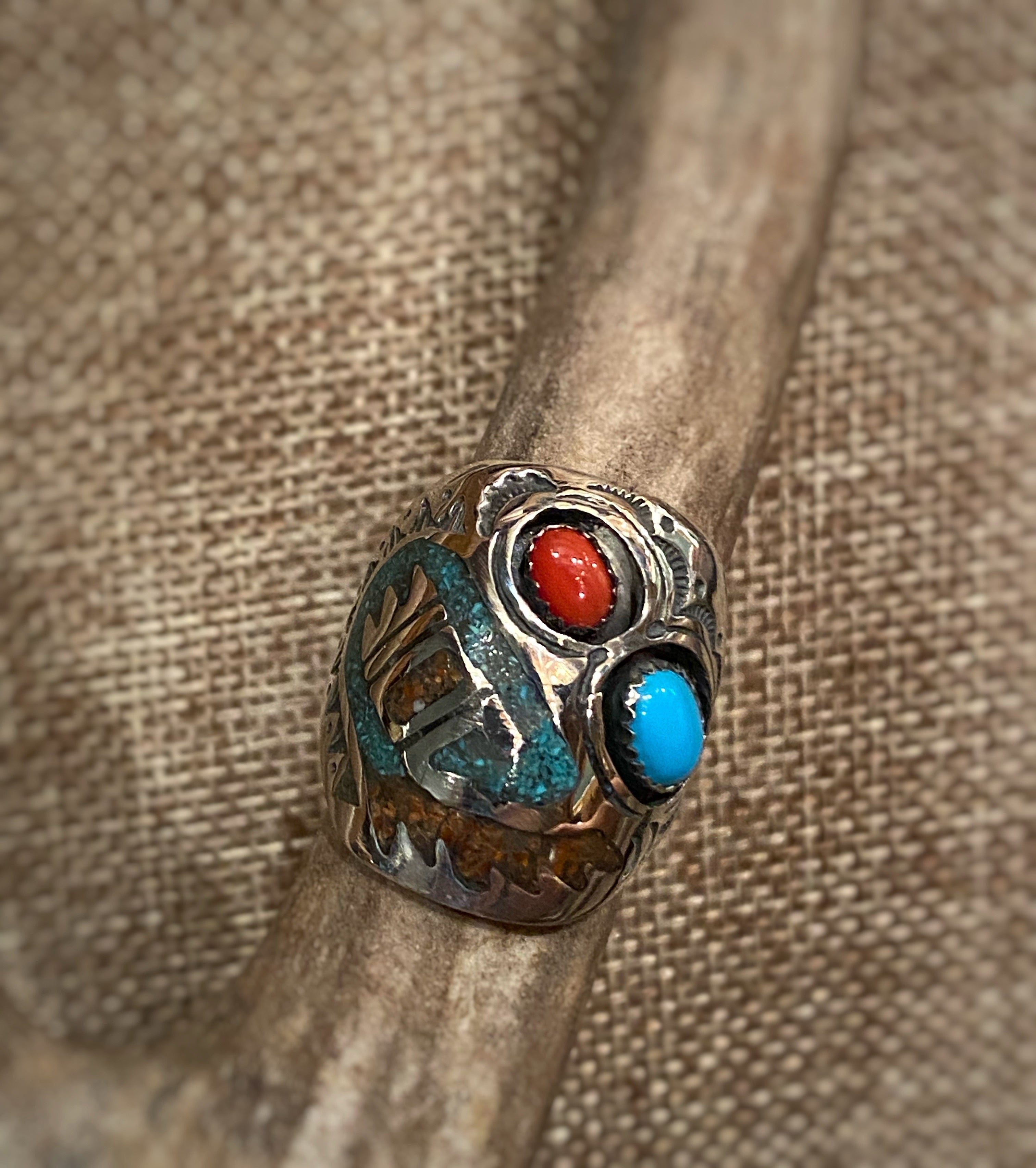 Turquoise and Coral Ring for Women - Handmade Boho Jewelry - Perfect for Beach Weddings, Vacation & Boho Fashion