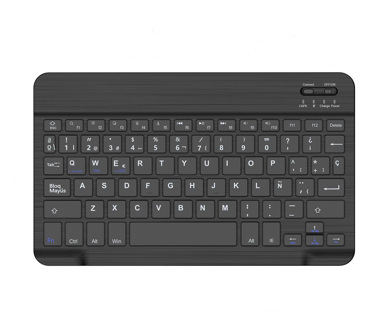SENGBIRCH - Spanish Bluetooth Keyboard with Ñ Key for iPad Pro 11, iPad 7/8/9/10 Gen, iPad Air, Mac, Android Tablets - Compatible with Samsung Galaxy & Lenovo (Black) | Perfect for Typing, Office Work & Remote Learning