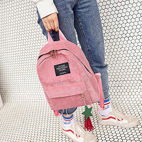 Women's Small Corduroy Backpack - Stylish Casual Daypack Shoulder Bag for Work, School & Travel | Lightweight & Durable College Backpack for Everyday Use