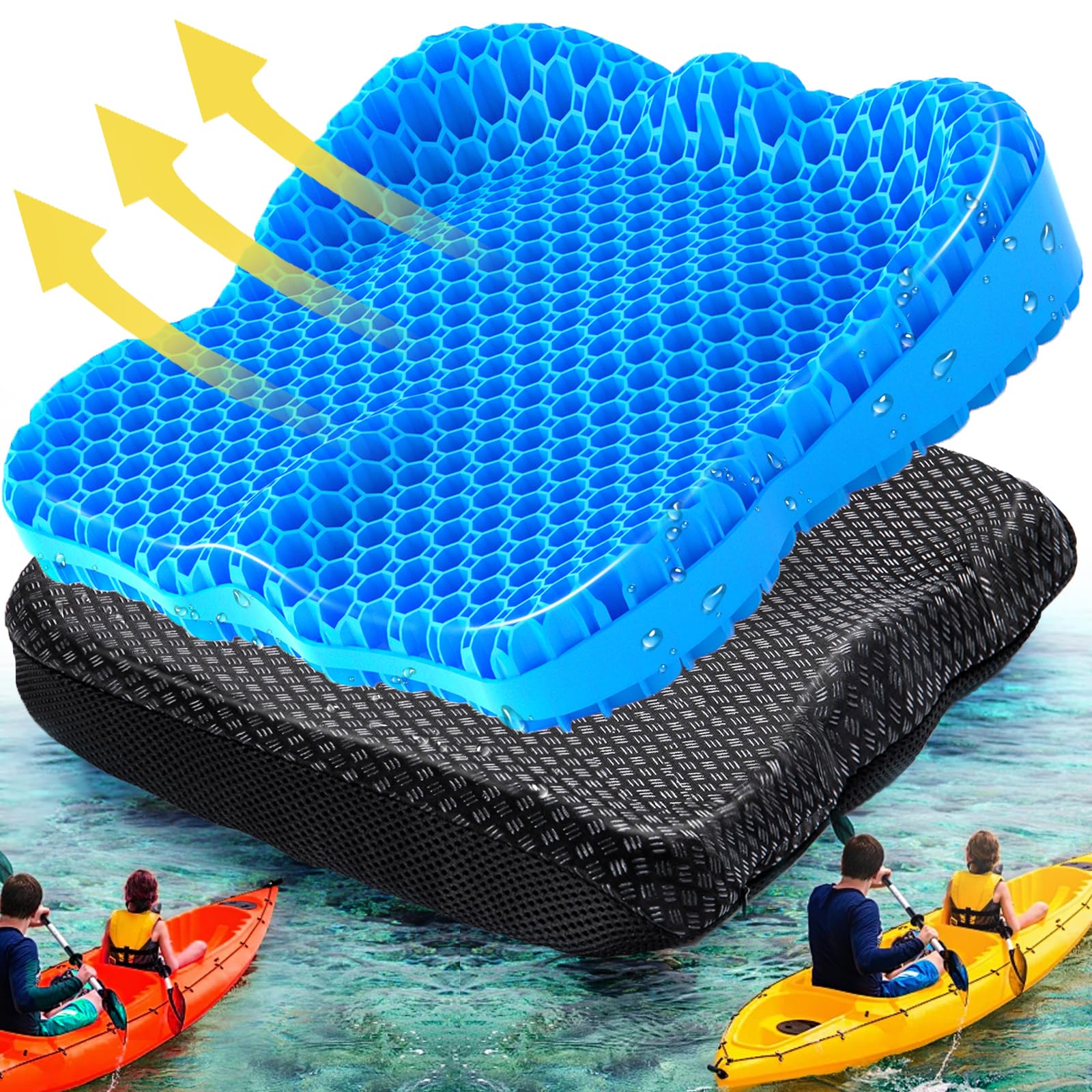 **Premium Thick Waterproof Kayak Seat Cushion – Non-Slip Gel Padding for Kayaking & Canoeing – Comfortable Egg-Shaped Boat Seat Pad for Fishing, Rowing & Water Sports – Durable Kayak Accessories for Outdoor Adventures**    *(Use Cases: Perfect for kayaking, canoeing, fishing, rowing, and stadium seating—provides superior comfort and support during long hours on the water.)*