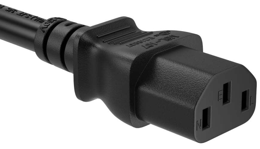Hospital Grade NEMA 5-15P to C13 Power Cord - 16 AWG Heavy Duty Black Power Cable for Medical Equipment, Servers & Data Centers - Perfect for Hospitals, Clinics & IT Infrastructure