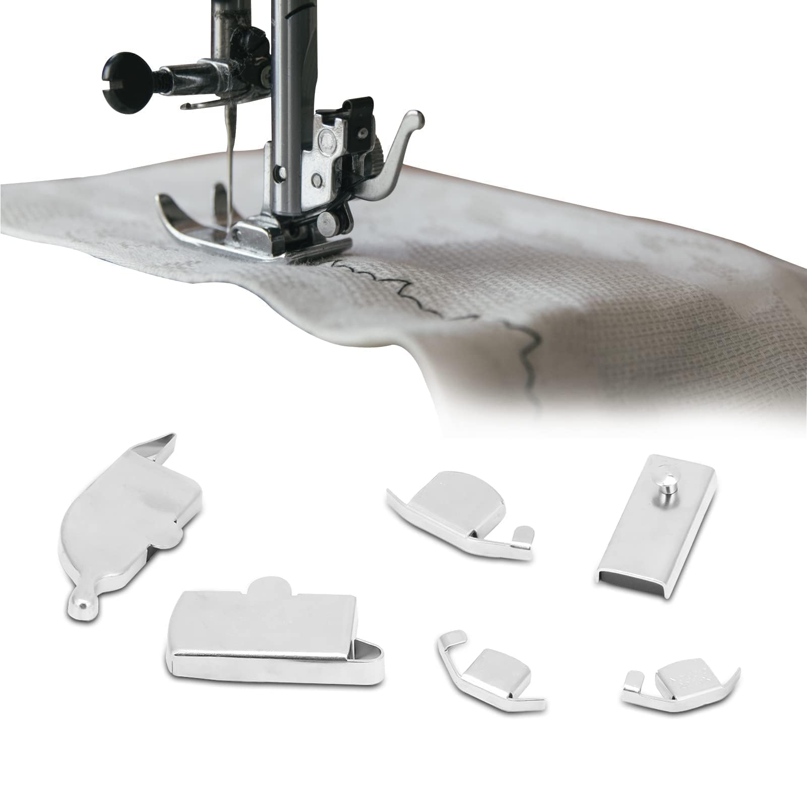 6 Pcs Universal Magnetic Seam Guide Press Feet for Sewing Machines - Professional & Beginner Sewing Accessories for Quilting, Dressmaking & Craft Projects