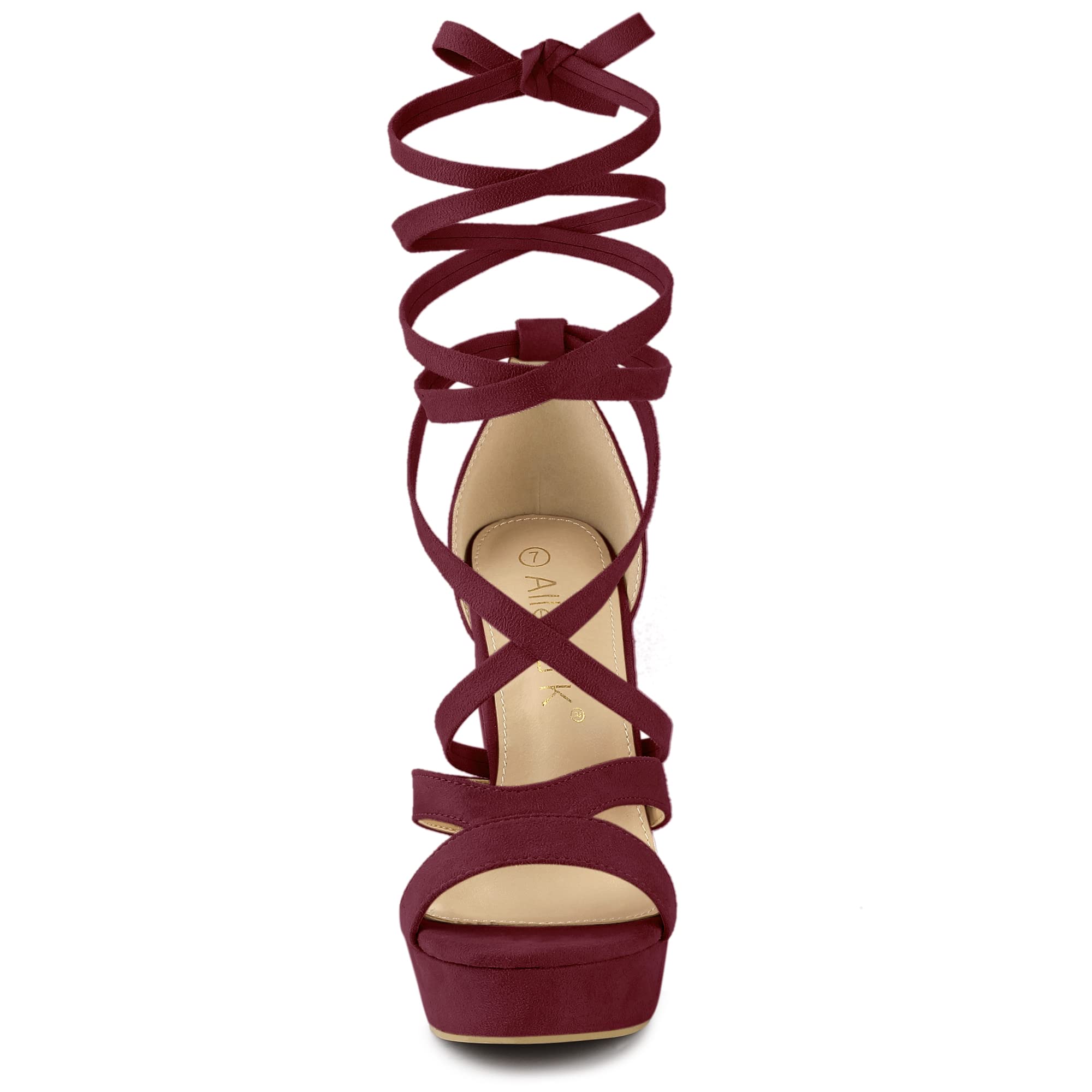 Allegra K Women's Chunky High Heel Lace-Up Platform Sandals - Stylish Summer Wedges for Parties, Weddings & Date Nights