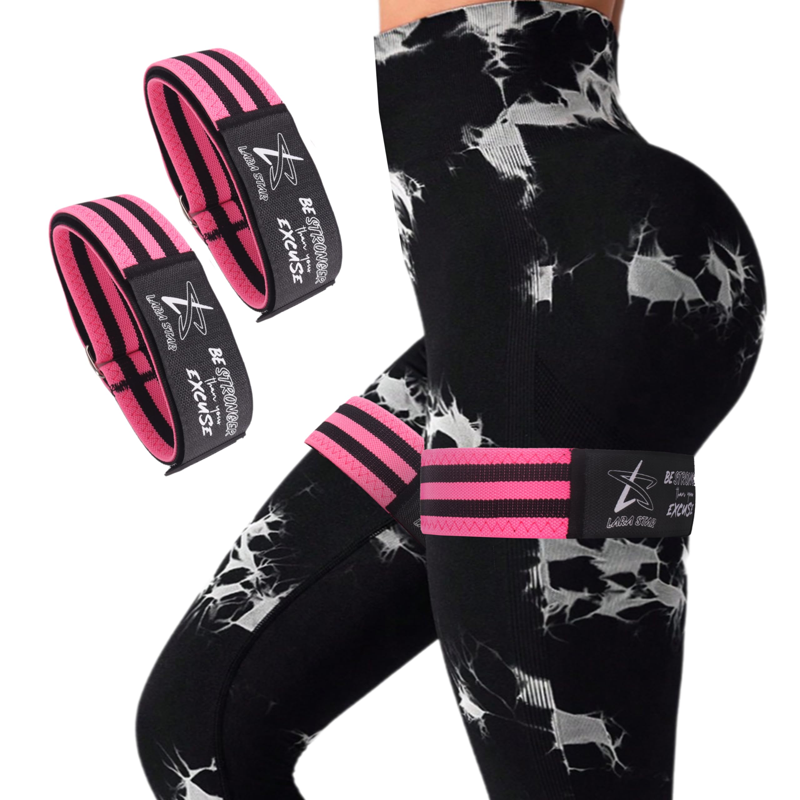BFR Occlusion Bands for Women - Blood Flow Restriction Training Bands for Legs, Glutes & Hip Building - Best Fabric Resistance Bands for Squats, Butt & Thigh Workouts - Perfect for Home Gym, Fitness Training & Muscle Recovery