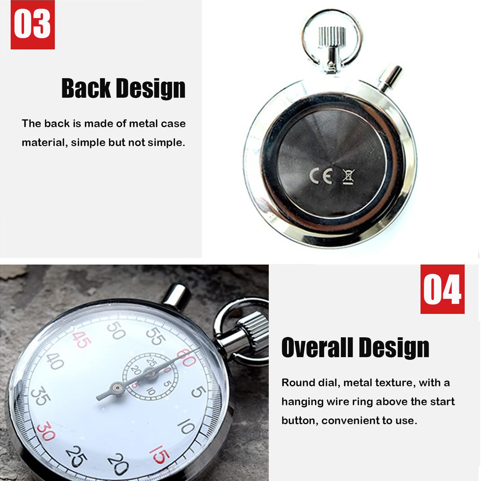 Professional Stainless Steel Mechanical Stopwatch - Sports Chronograph Running Timer with Storage Box | Accurate Handheld Stopwatch for Track & Field, Swimming, Coaching & Sports Refereeing