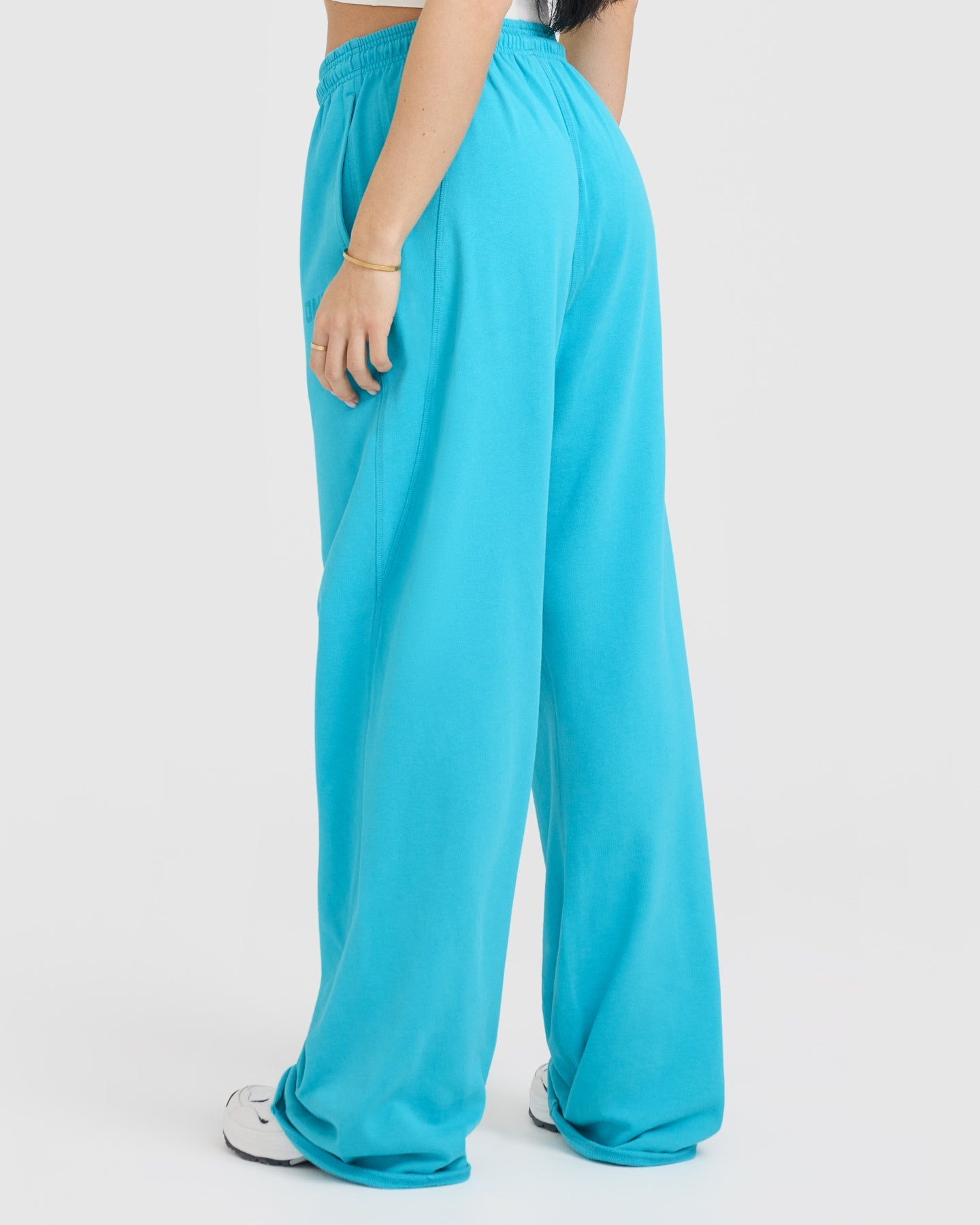Raw Lounge Wide Leg Joggers for Women - Soft Aqua Blue Yoga Pants with Pockets | Comfortable Loungewear for Home, Yoga, Travel & Casual Wear