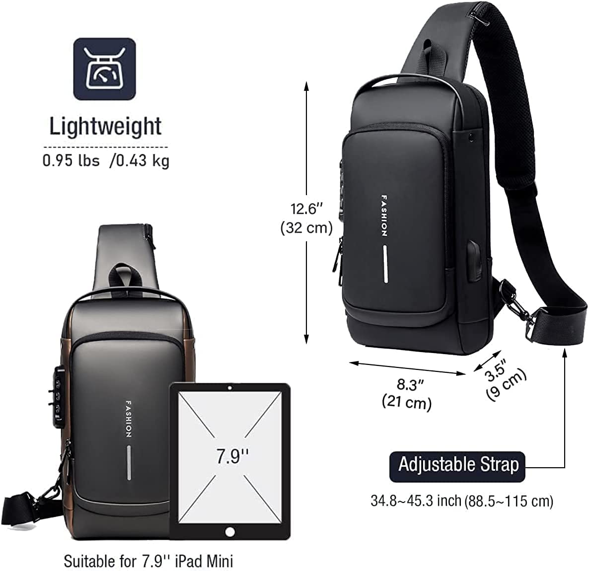 Cyrox Water-Resistant USB Backpack for Travel & School - Business & Daily Use