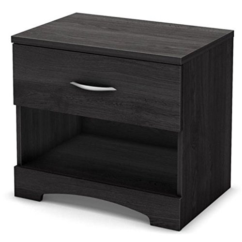 South Shore Step One 1-Drawer Nightstand, Gray Oak - Modern Bedside Table for Small Spaces, Bedroom Furniture with Storage - Perfect for Apartments, Dorms & Guest Rooms