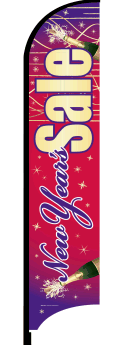 Custom Feather Flag Banner - New Year Sale Decoration for Outdoor Events, Grand Openings & Promotions | High-Quality Flag Only