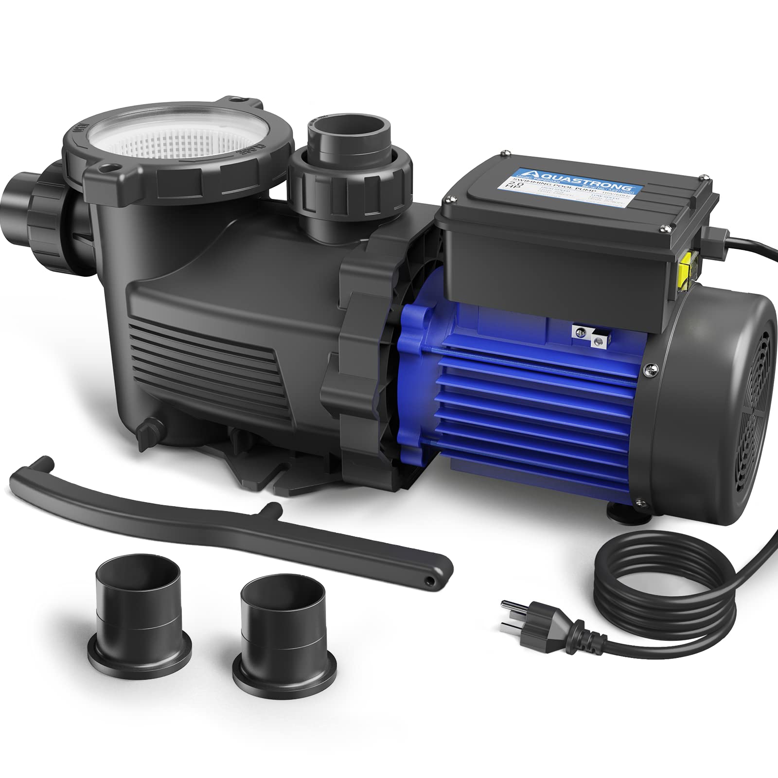 AQUASTRONG 1.5 HP In-Ground & Above-Ground Pool Pump - 115V Dual Speed Swimming Pool Pump with 4795 GPH High Flow & Self-Priming Filter Basket - Perfect for Residential & Commercial Pool Maintenance, Water Circulation & Filtration Systems