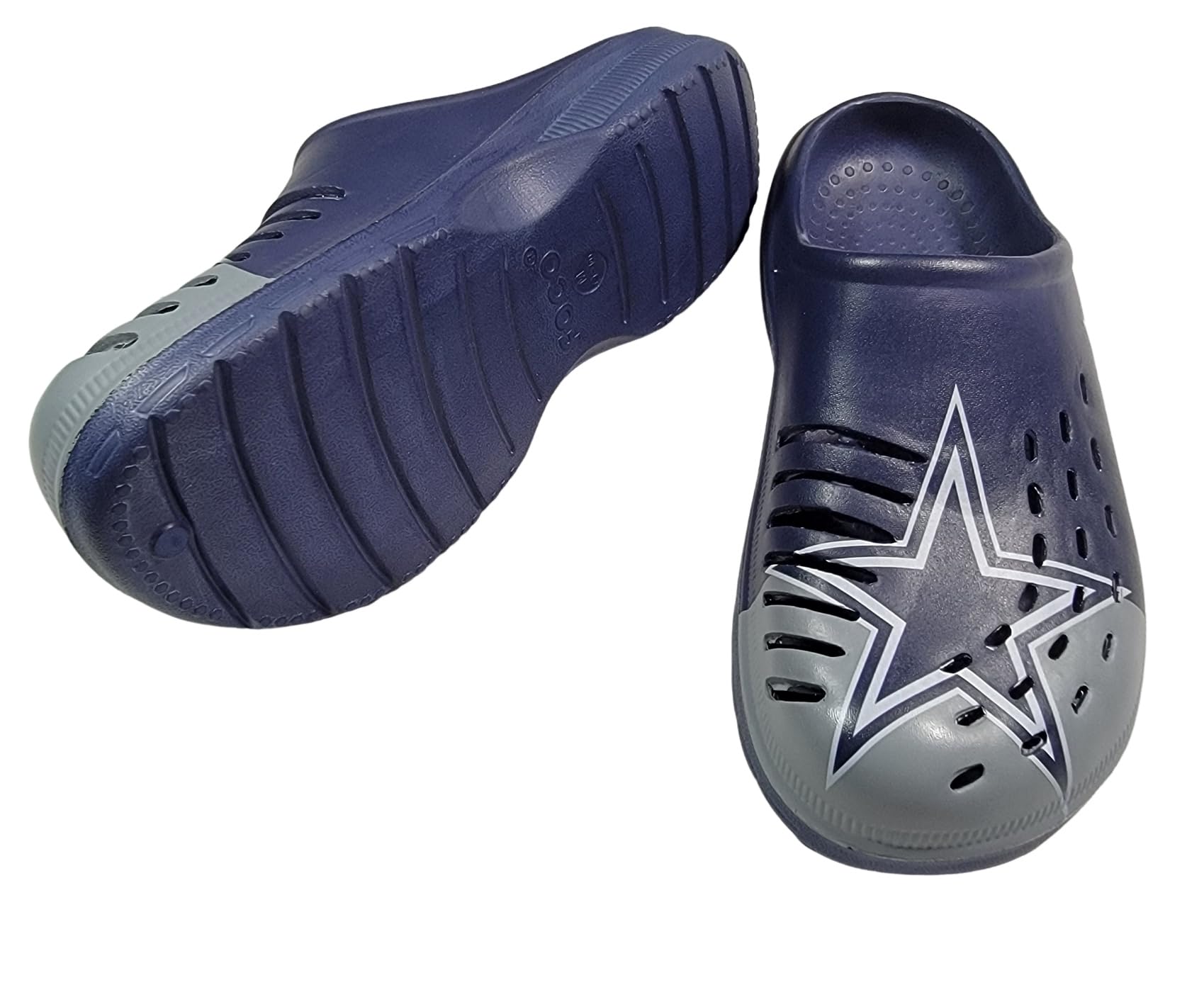 FOCO NFL Men's Big Splash Team Logo Solid Clogs - Comfortable Waterproof Slip-On Shoes for Beach, Pool, and Outdoor Activities
