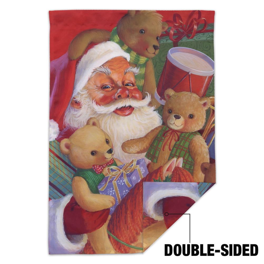 Christmas Santa Teddy Bears Outdoor Garden Yard Flag - Holiday Decor for Festive Home & Lawn Decoration