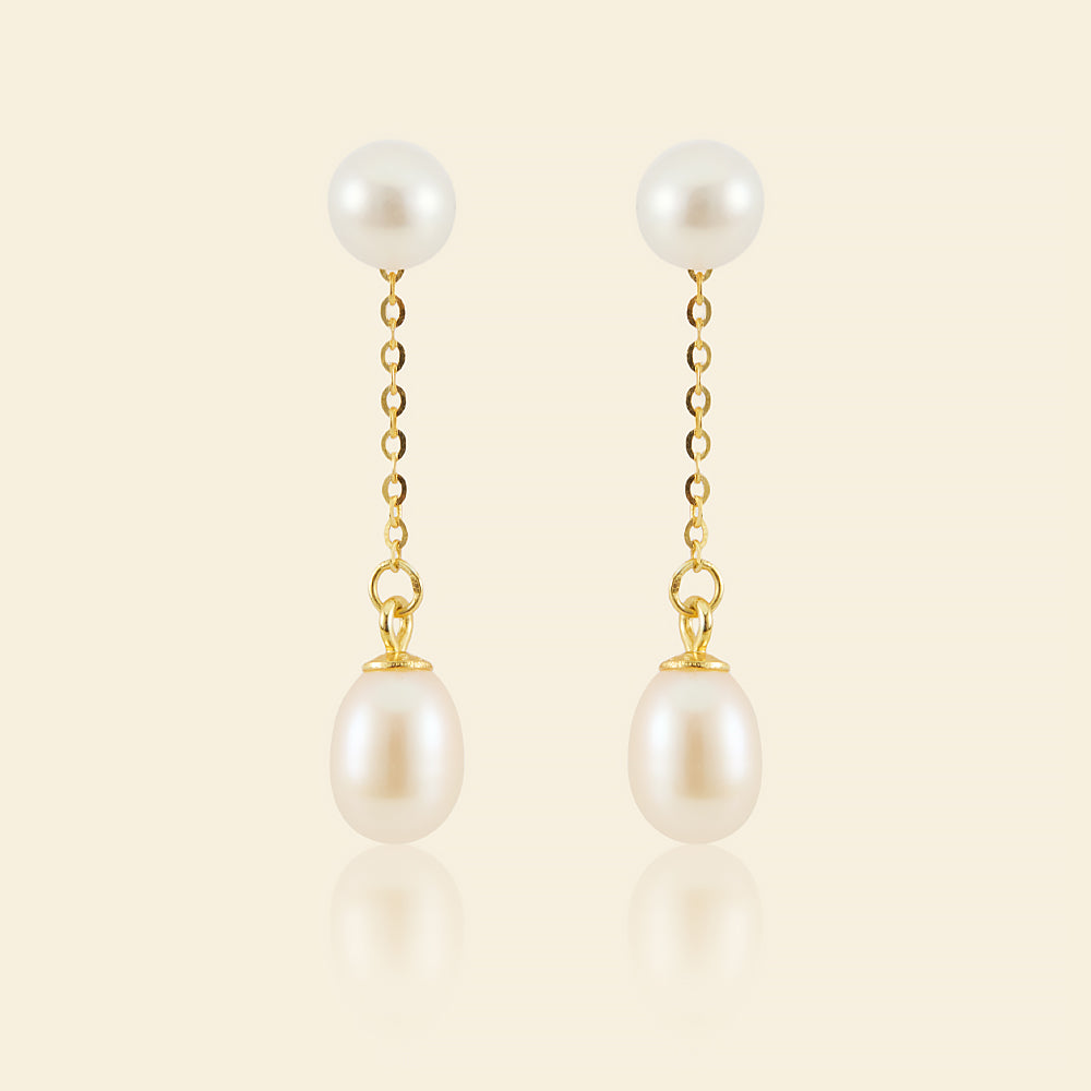 Elegant Two-Way Freshwater Pearl Earrings for Women – Perfect for Weddings, Parties & Special Occasions