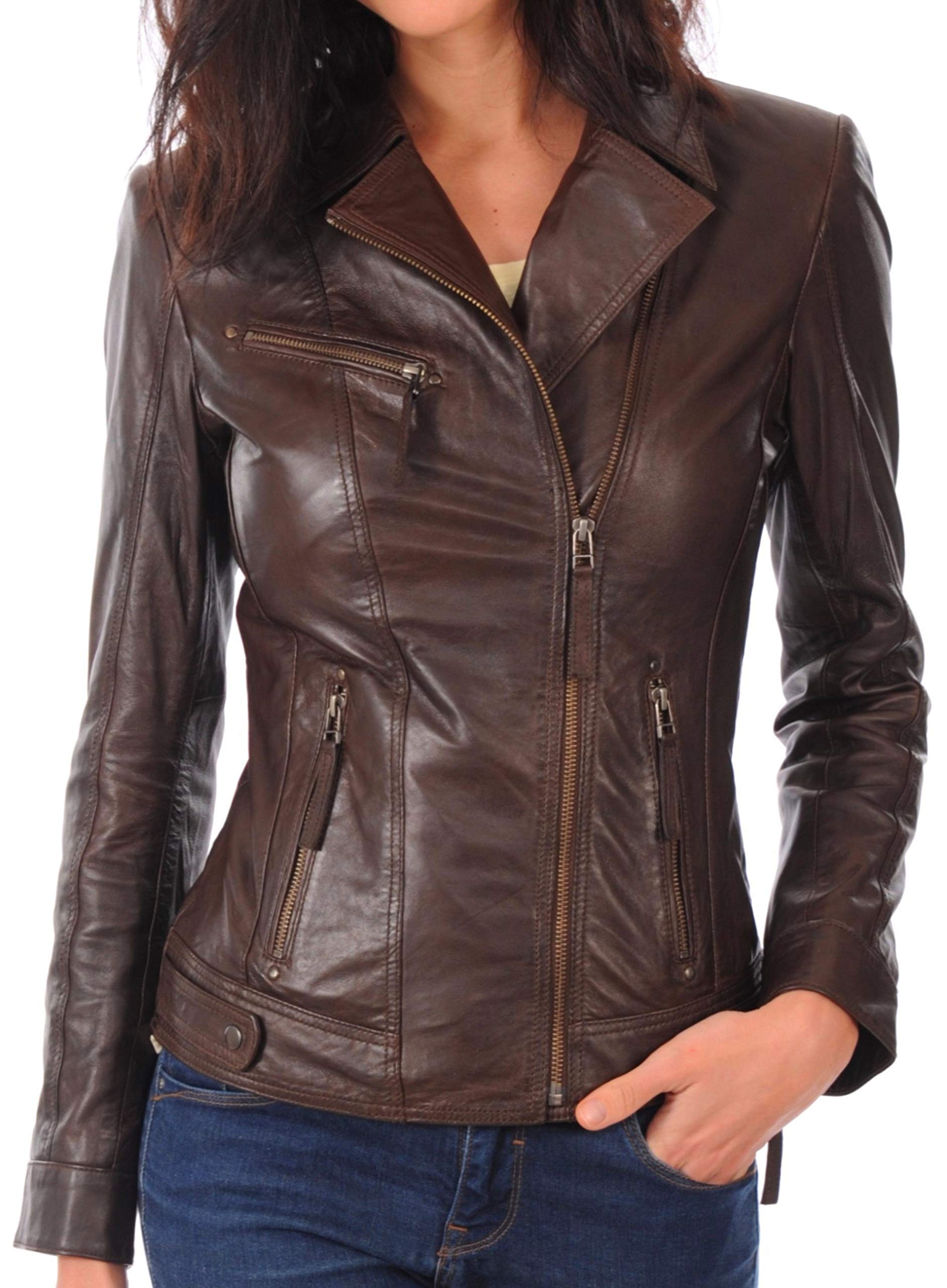 KYZER KRAFT Women's Genuine Lambskin Leather Bomber Jacket - Stylish Motorcycle Biker Jacket for Women | Perfect for Riding, Casual Outfits & Night Out
