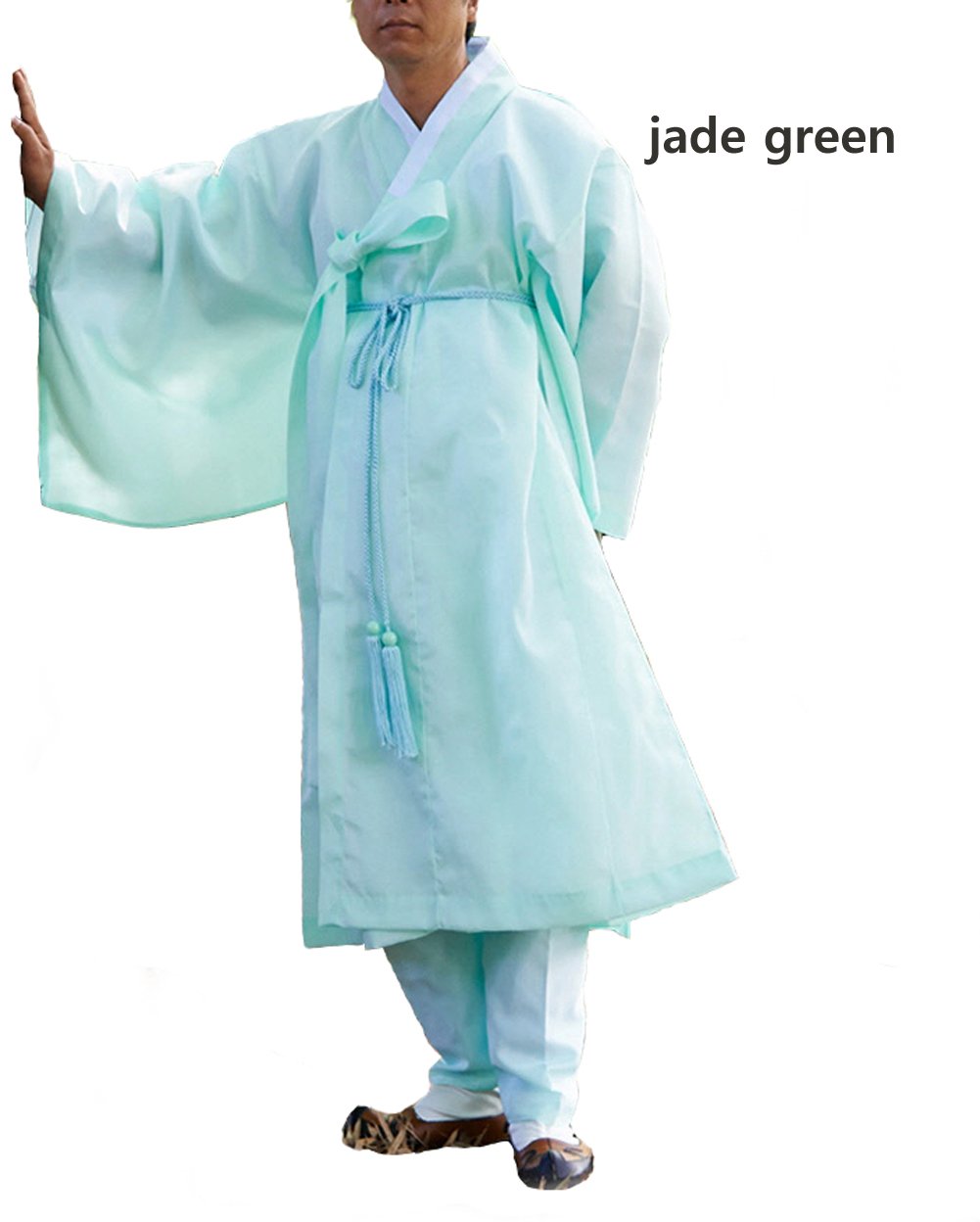 Korean Traditional Men's Water Silk Robe - Dopo Hanbok for Men | Comfortable Lightweight Loungewear | Halloween Costume & Cultural Event Attire | Perfect for Cosplay, Home Relaxation, and Special Occasions